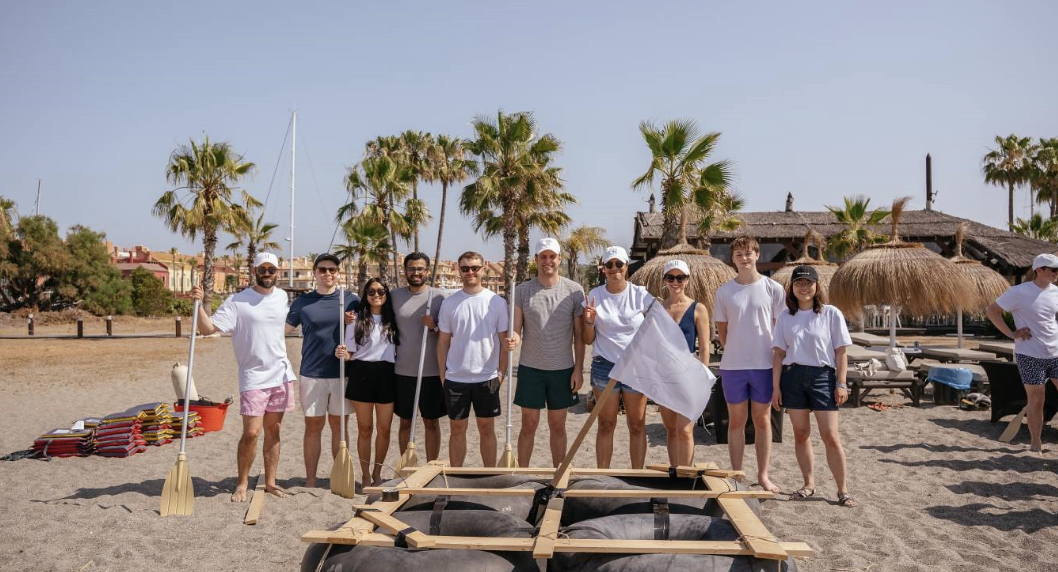 Team after the Beach Olympics during the corporate offsite in Marbella