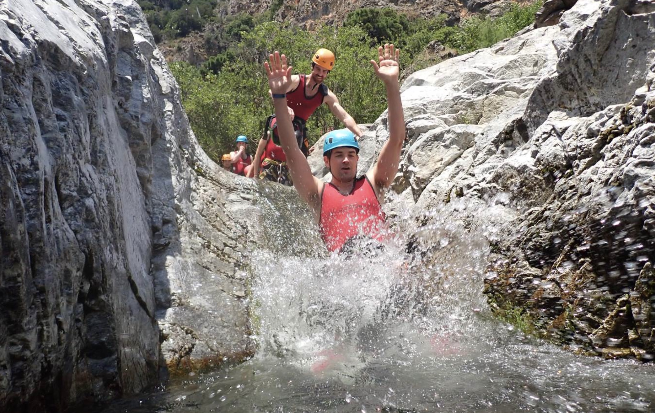 Coporate Team enjoying Canyoning in Crete