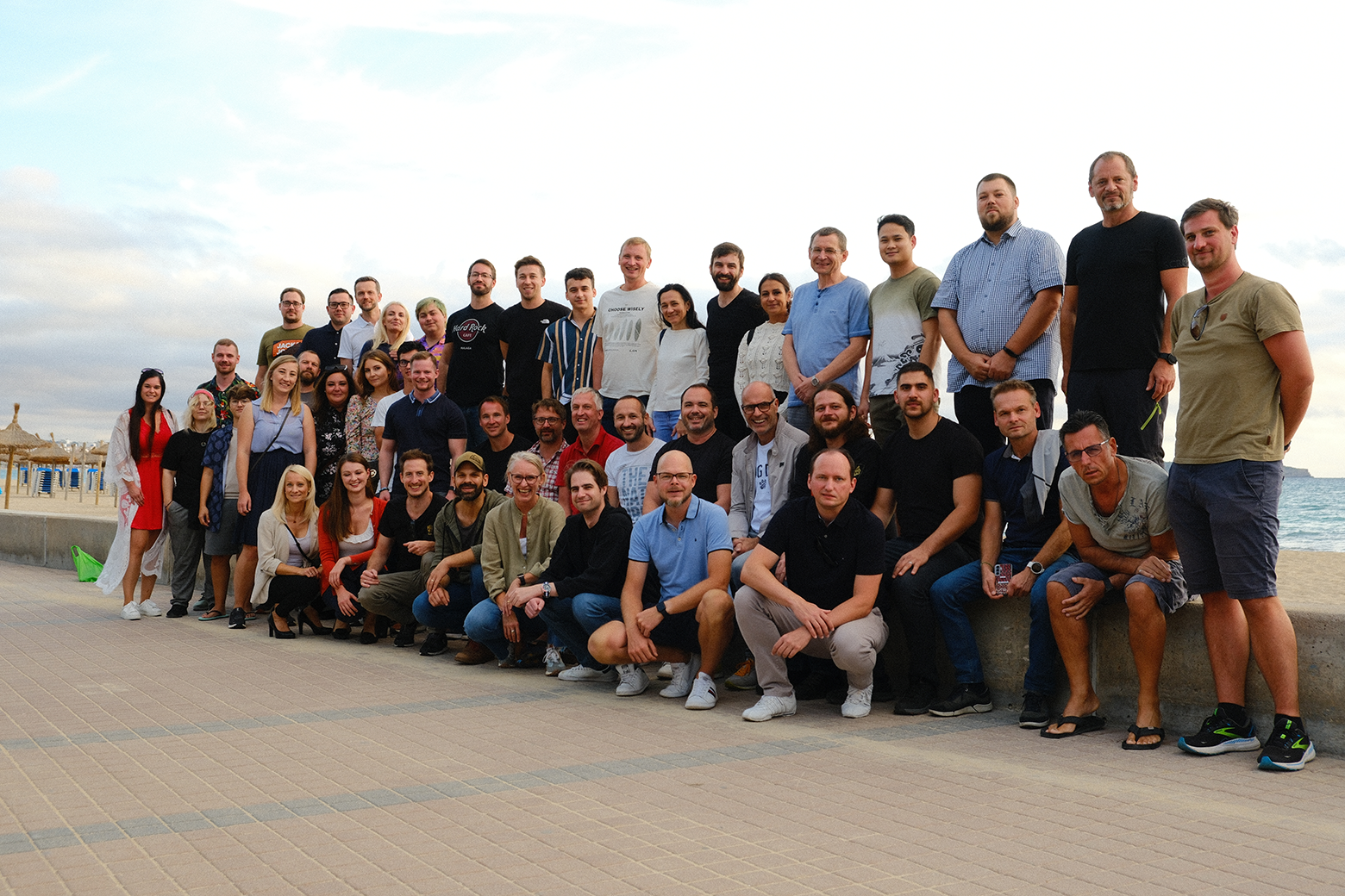 Group photo of a corporate team at their offsite