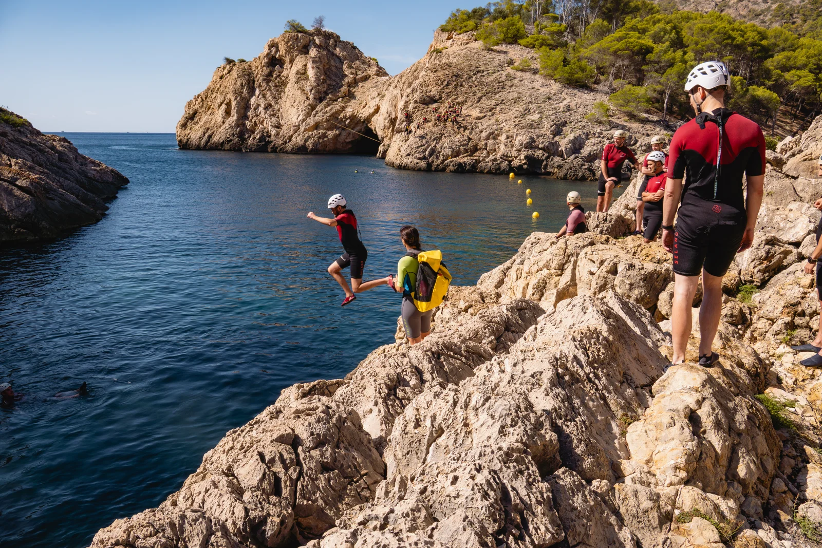 Team-Building Coasteering in Mallorca during corporate offsite
