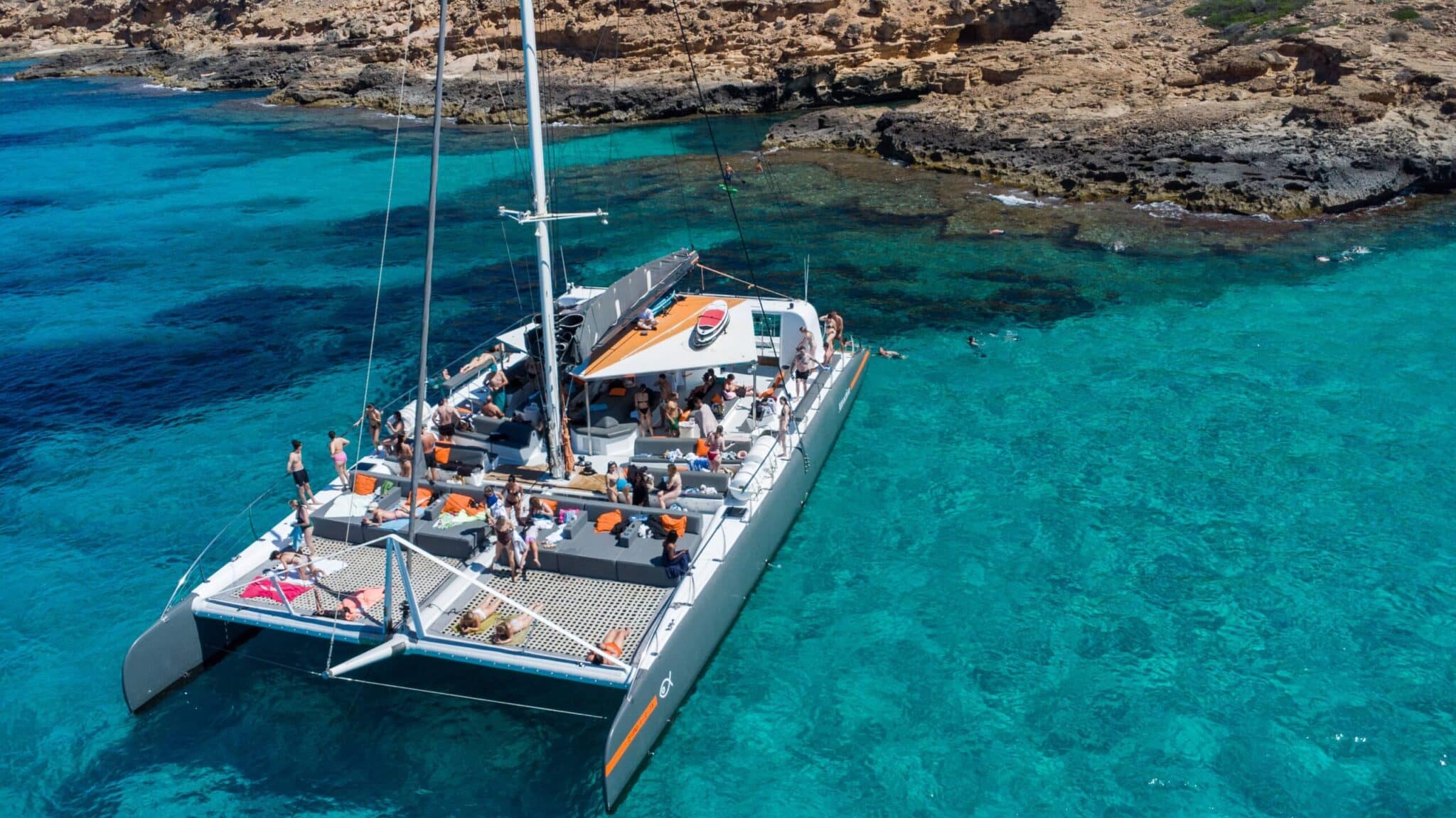 Boat trip at a company offsite in Mallorca