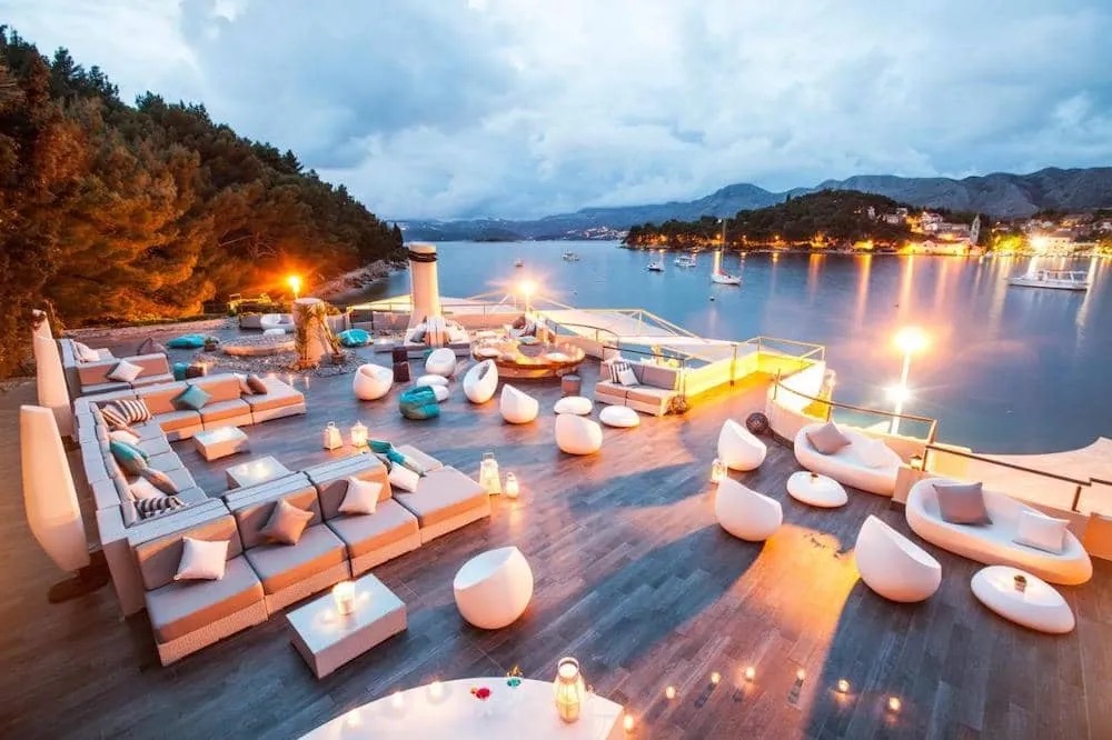 Team offsite venue seaside terrace in Croatia