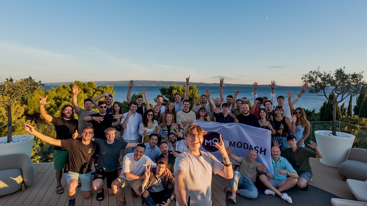 Team offsite group photo in Croatia