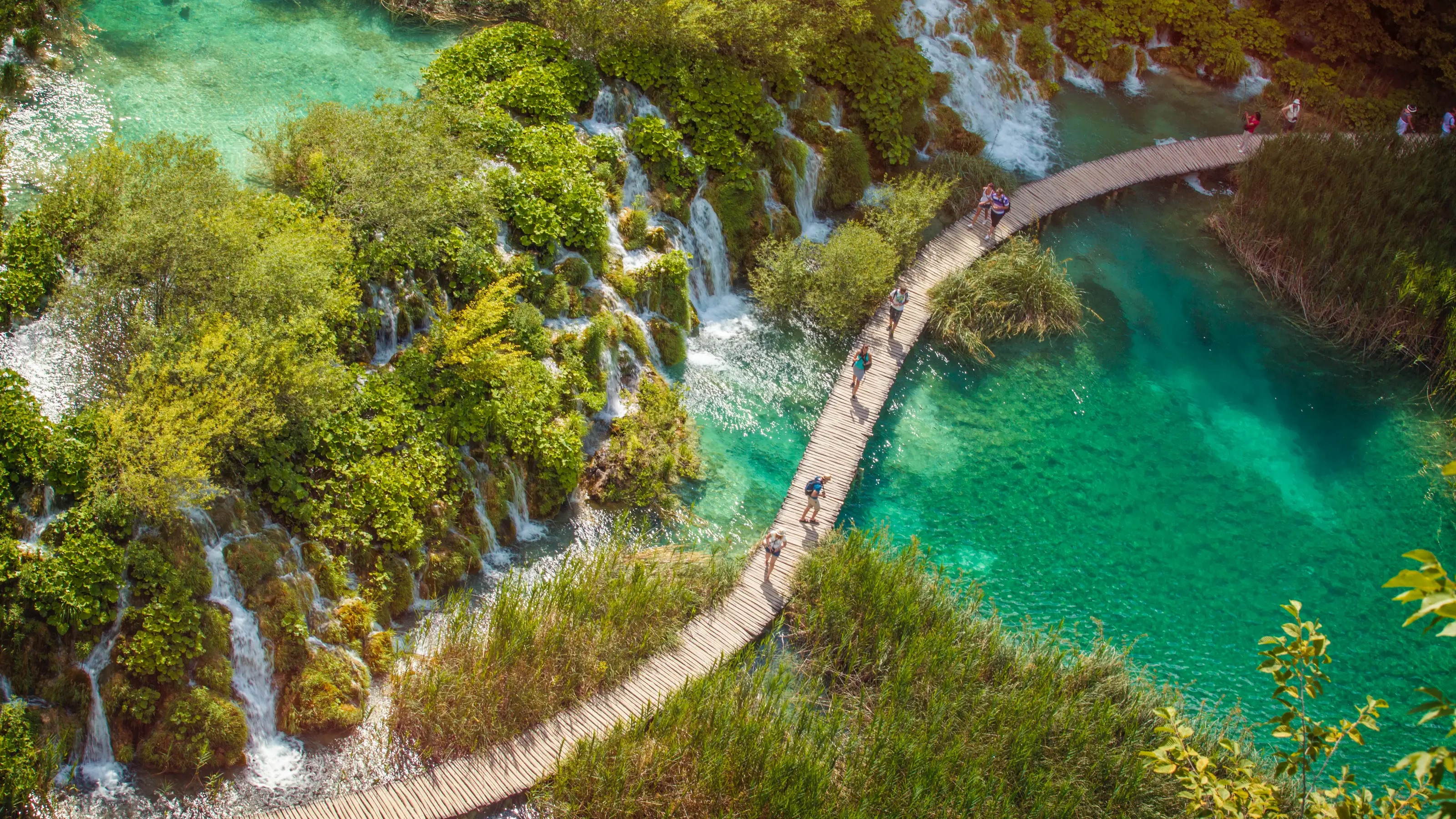 Team lakeside hike in Croatia 