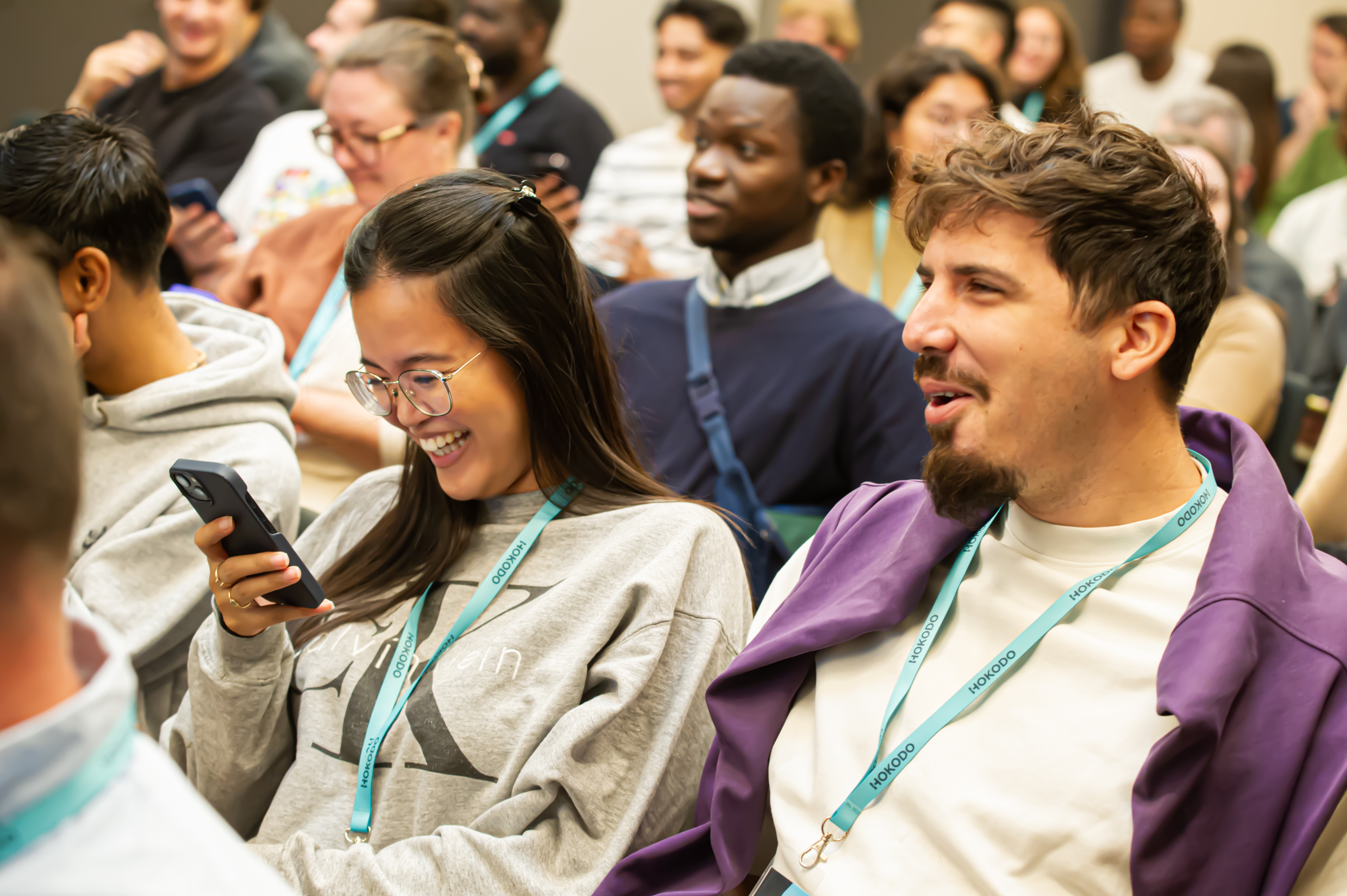 Team engaged during a plenary session at a company retreat