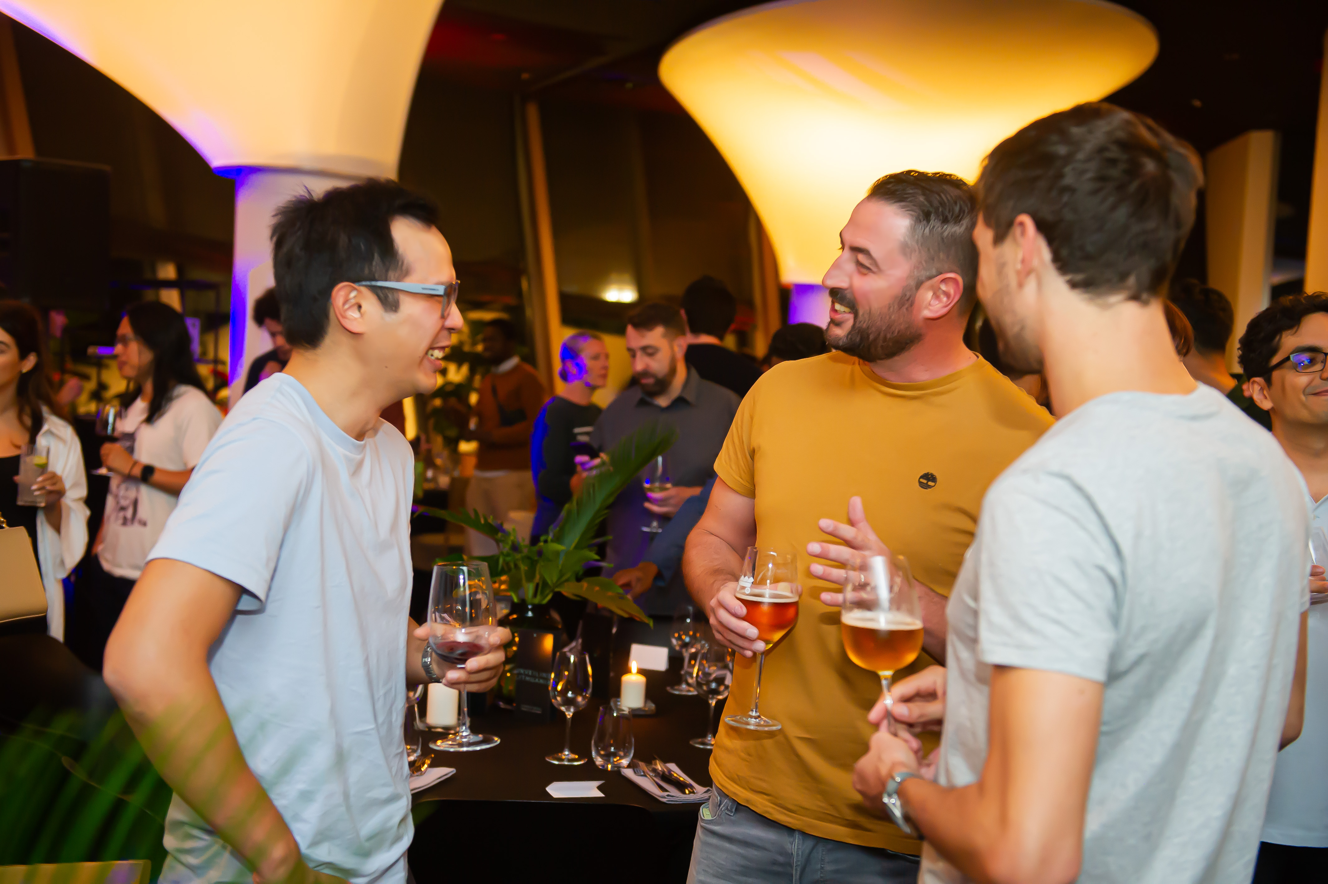 evening team celebration in Vilnius retreat