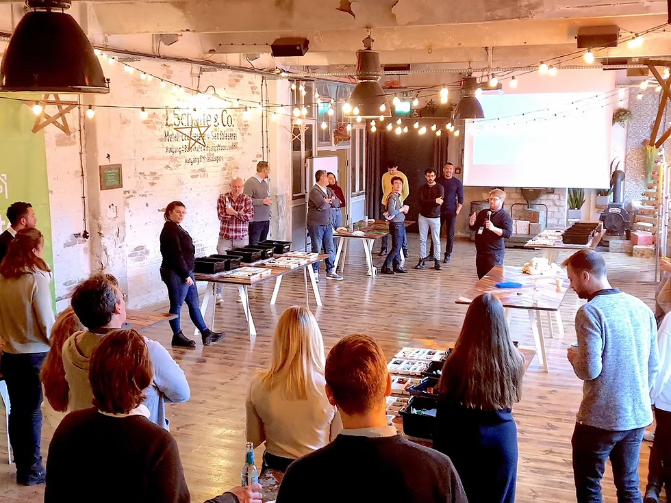 Group team buidling session at a company offsite