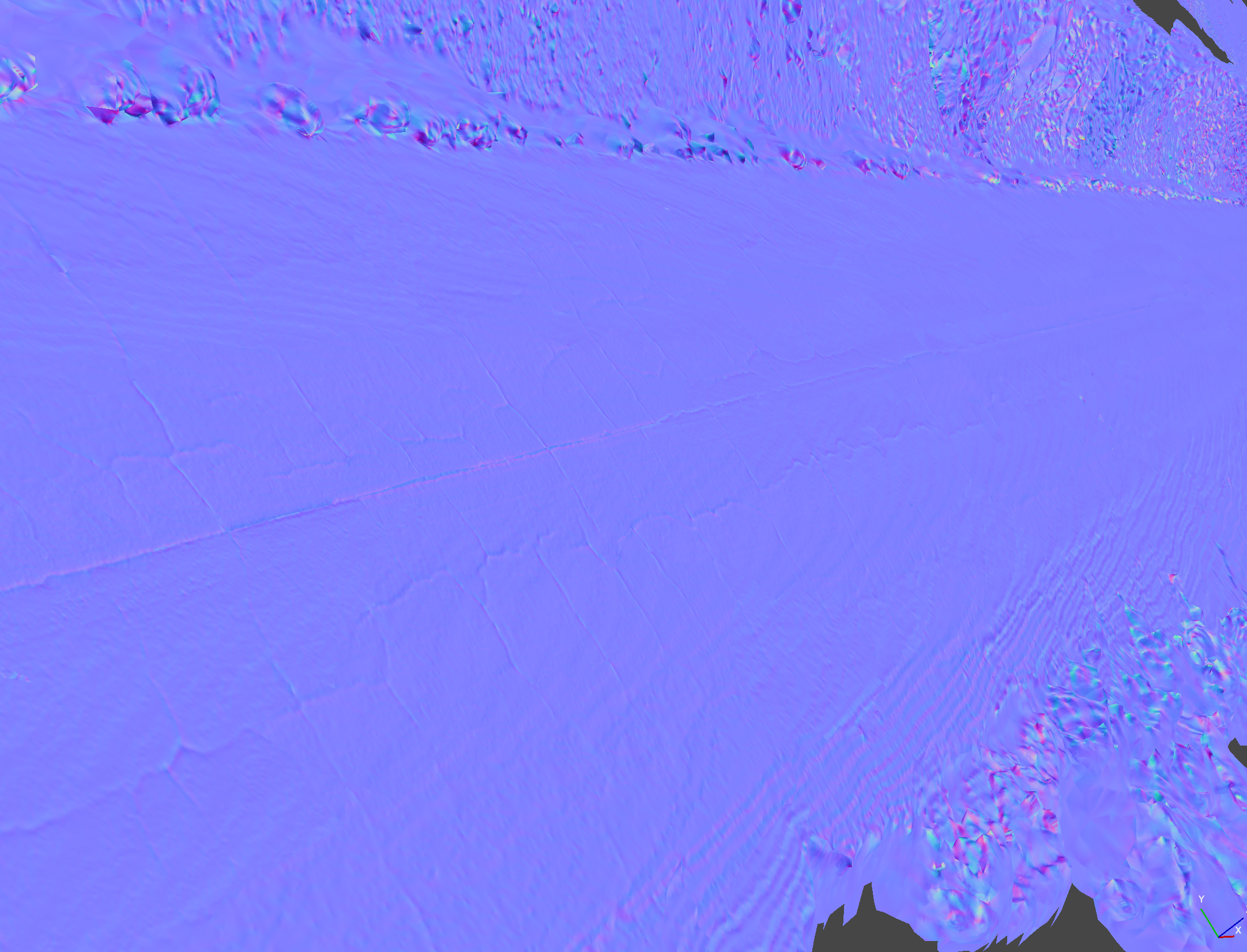 A section of Alpine Meadows Rd. from Real Sim Roads showing its Normal Map.