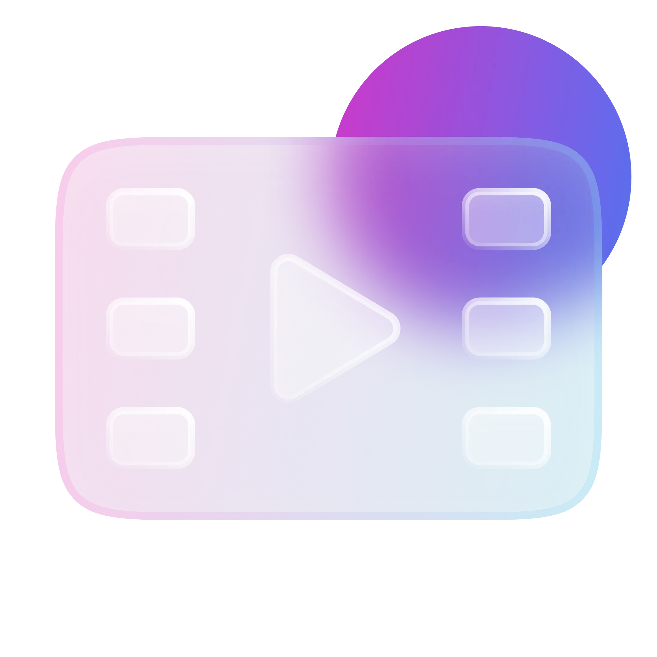 Symbol eines Films mit Wiedergabepfeil in der Mitte, in einem Farbverlauf von Rosa zu Blau.