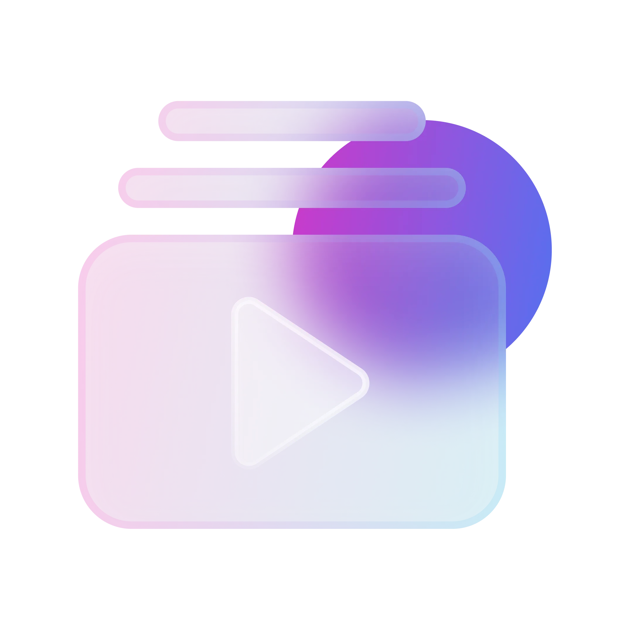 Abstraktes Symbol eines Videos mit Wiedergabeschaltfläche und dynamischen Linien im Hintergrund.