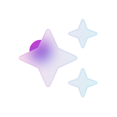 Vier-Punkt-Stern-Icons in Magenta und Blau auf schwarzem Hintergrund