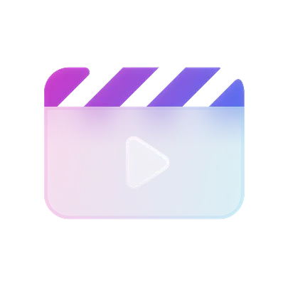 Symbol einer Filmklappe mit einem Wiedergabedreieck in der Mitte.