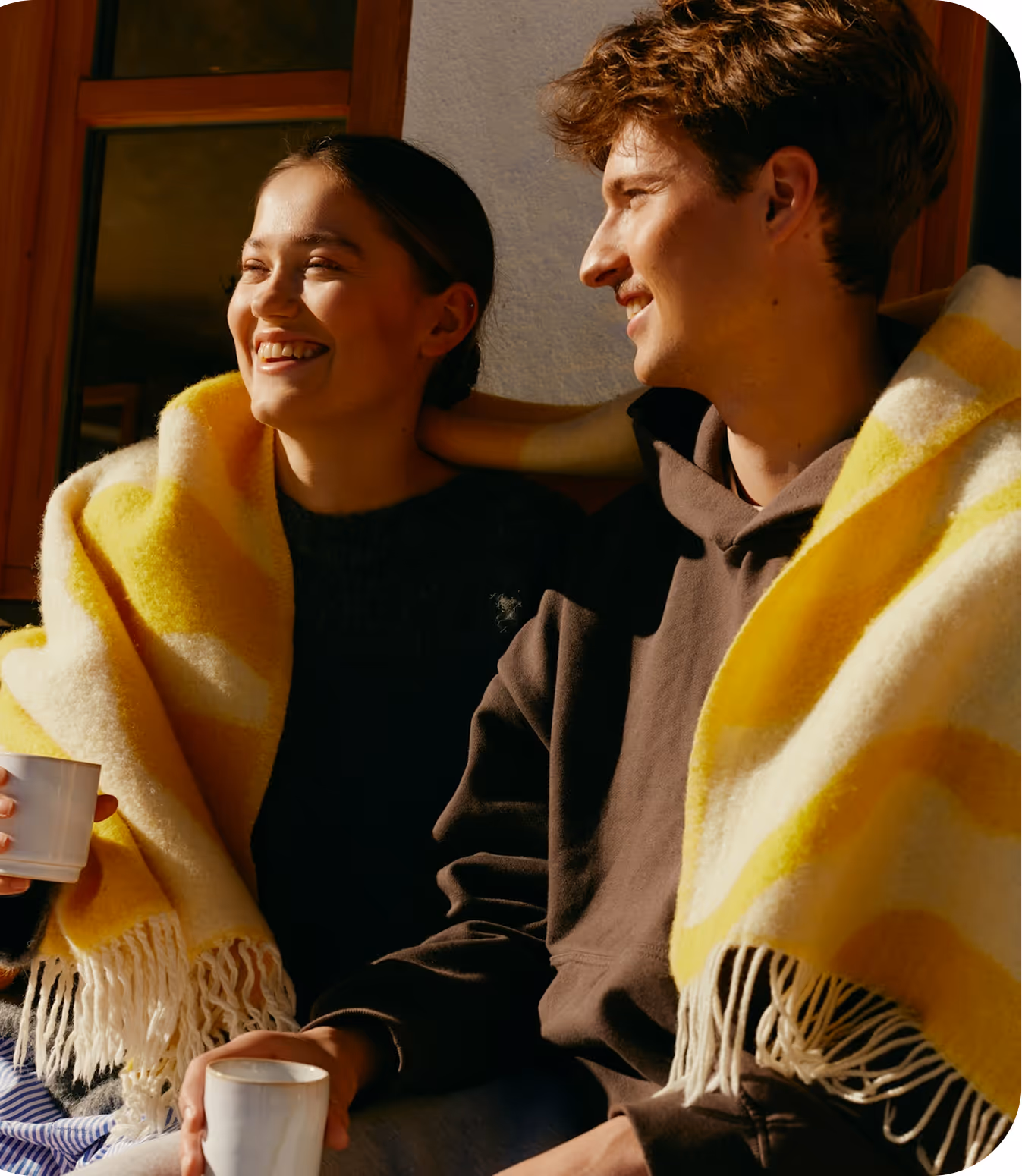 Couple with blanket