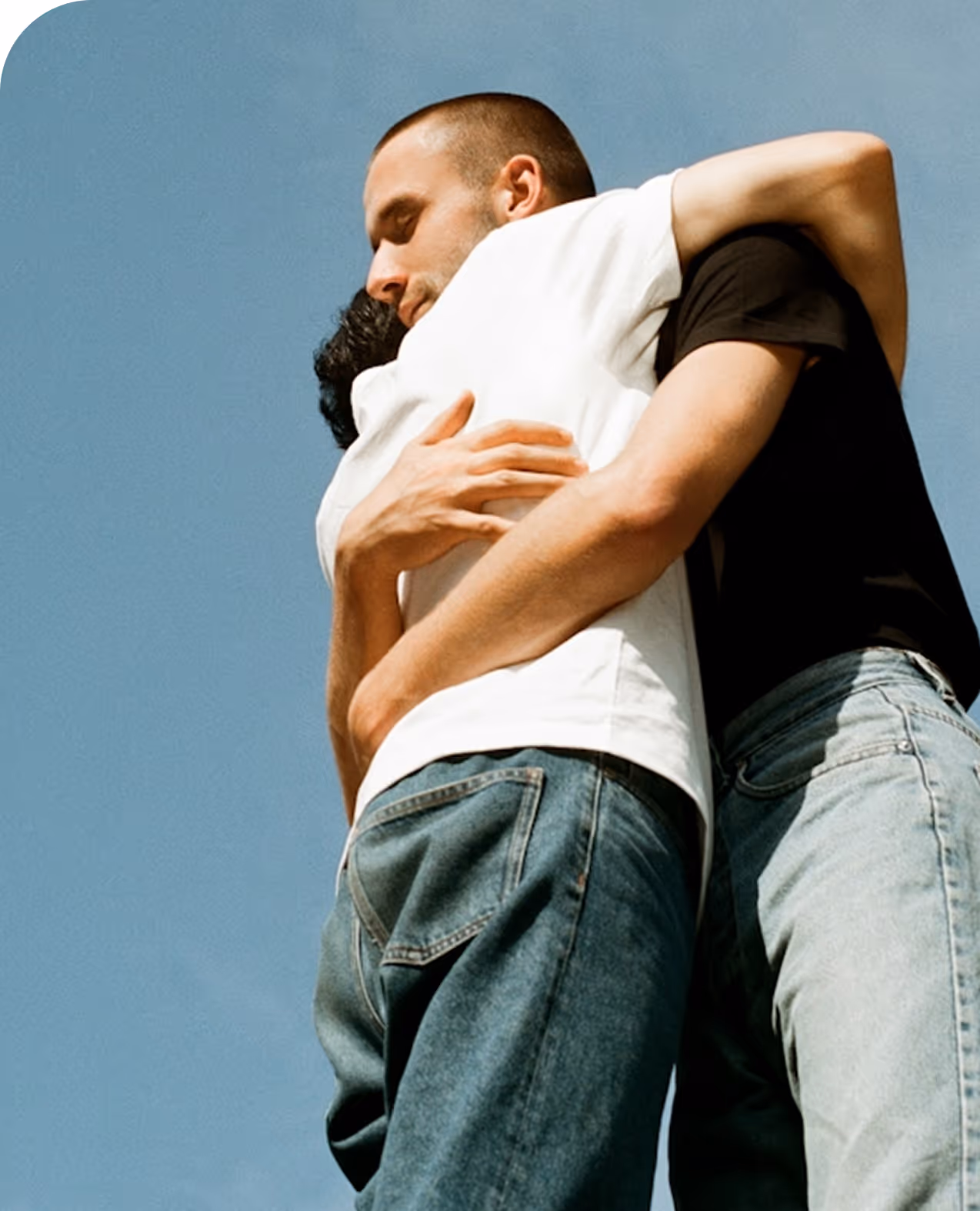 Two people hugging