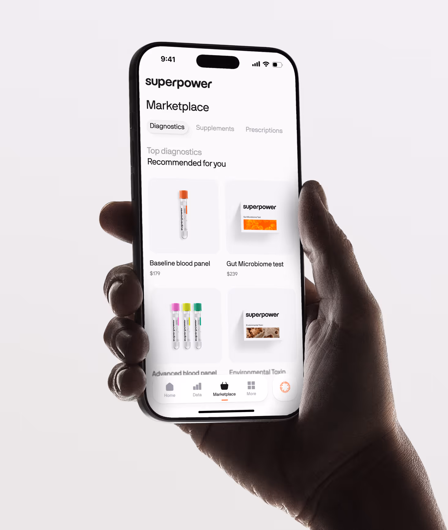 Marketplace screen