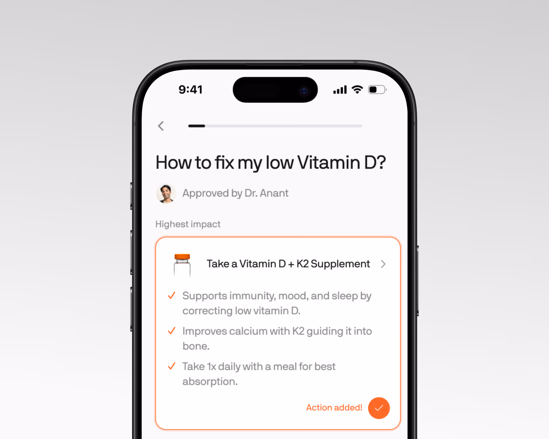 Health trend chart and insights visual