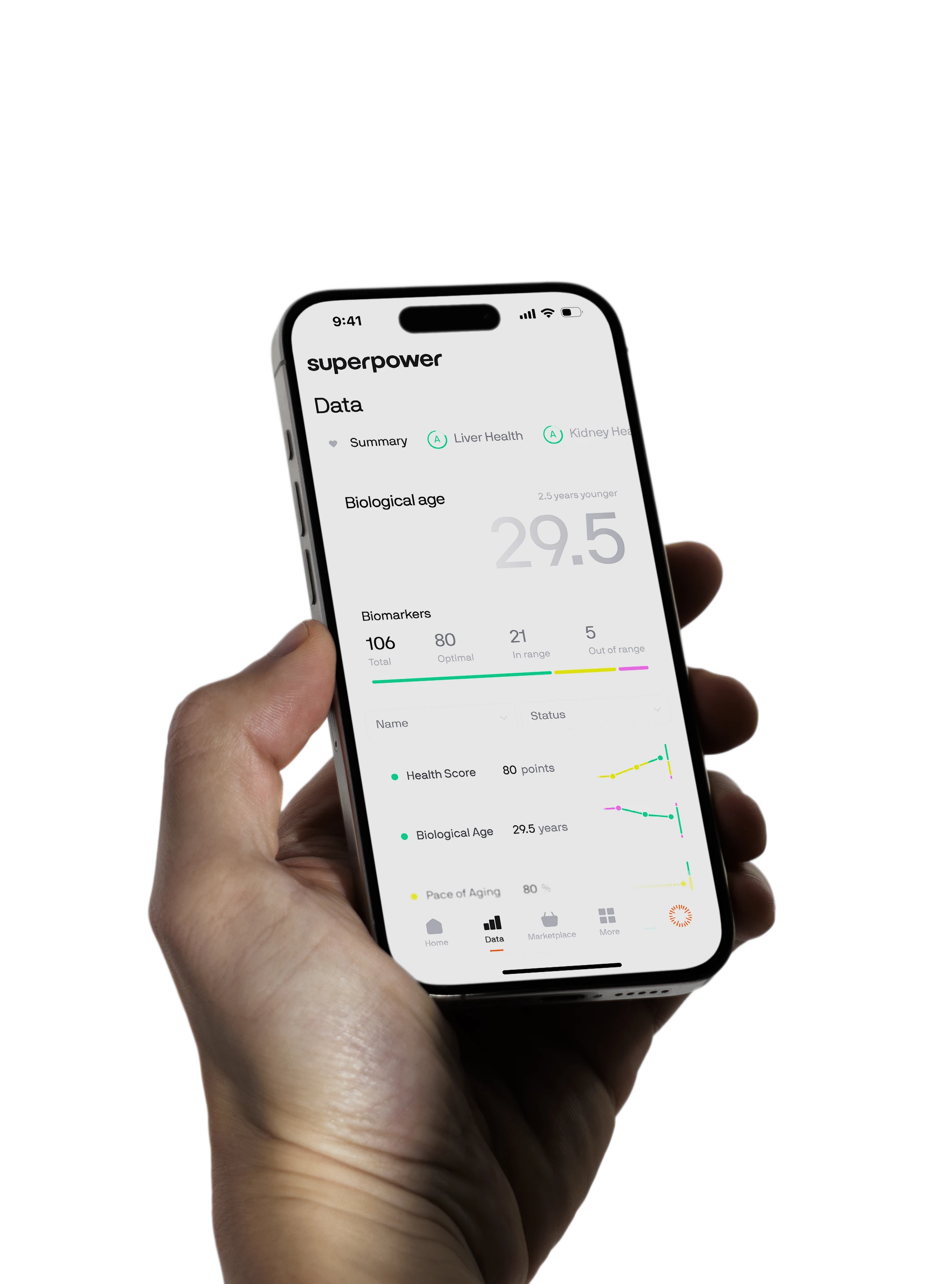 Superpower app on a phone