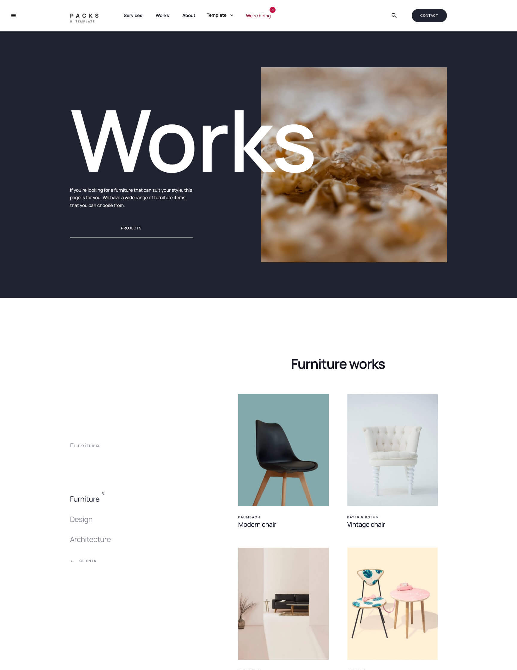 UI kit Webflow template webpage Packs