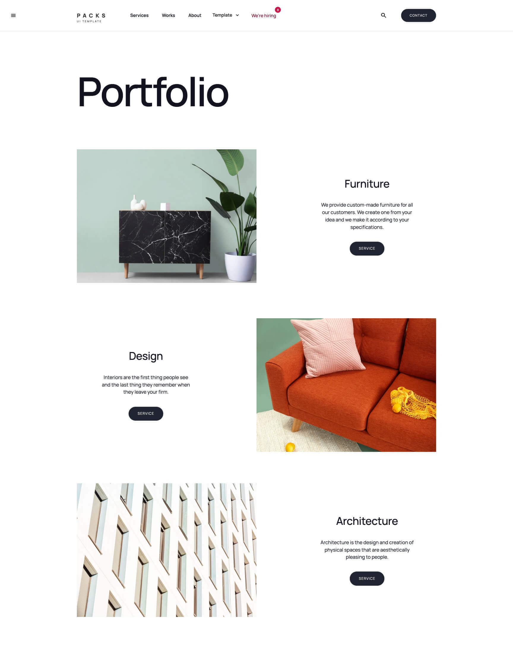 UI kit Webflow template webpage Packs