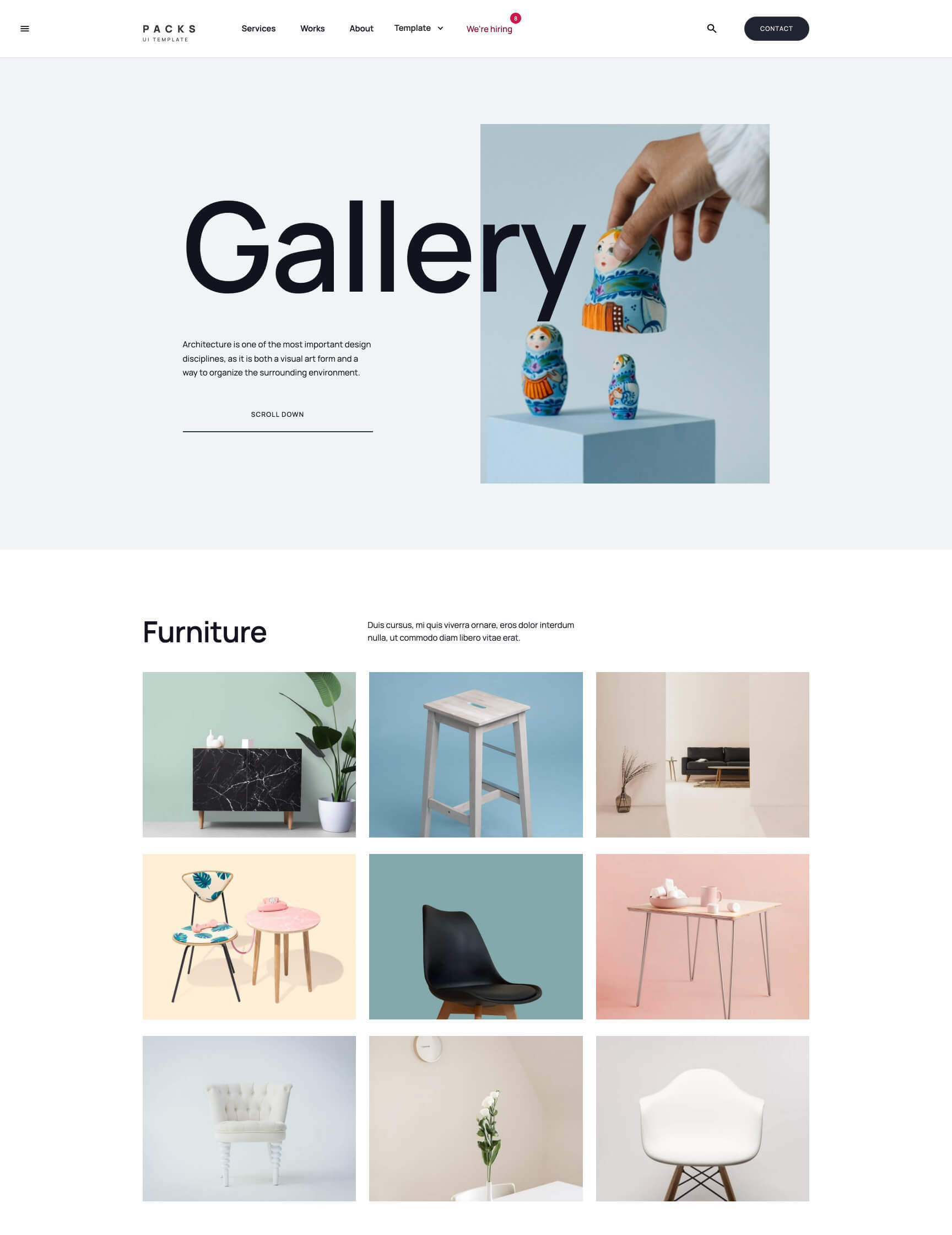 UI kit Webflow template webpage Packs