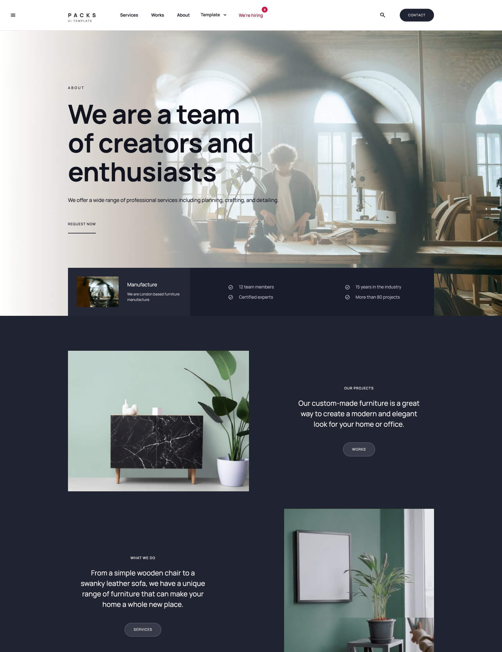 UI kit Webflow template webpage Packs