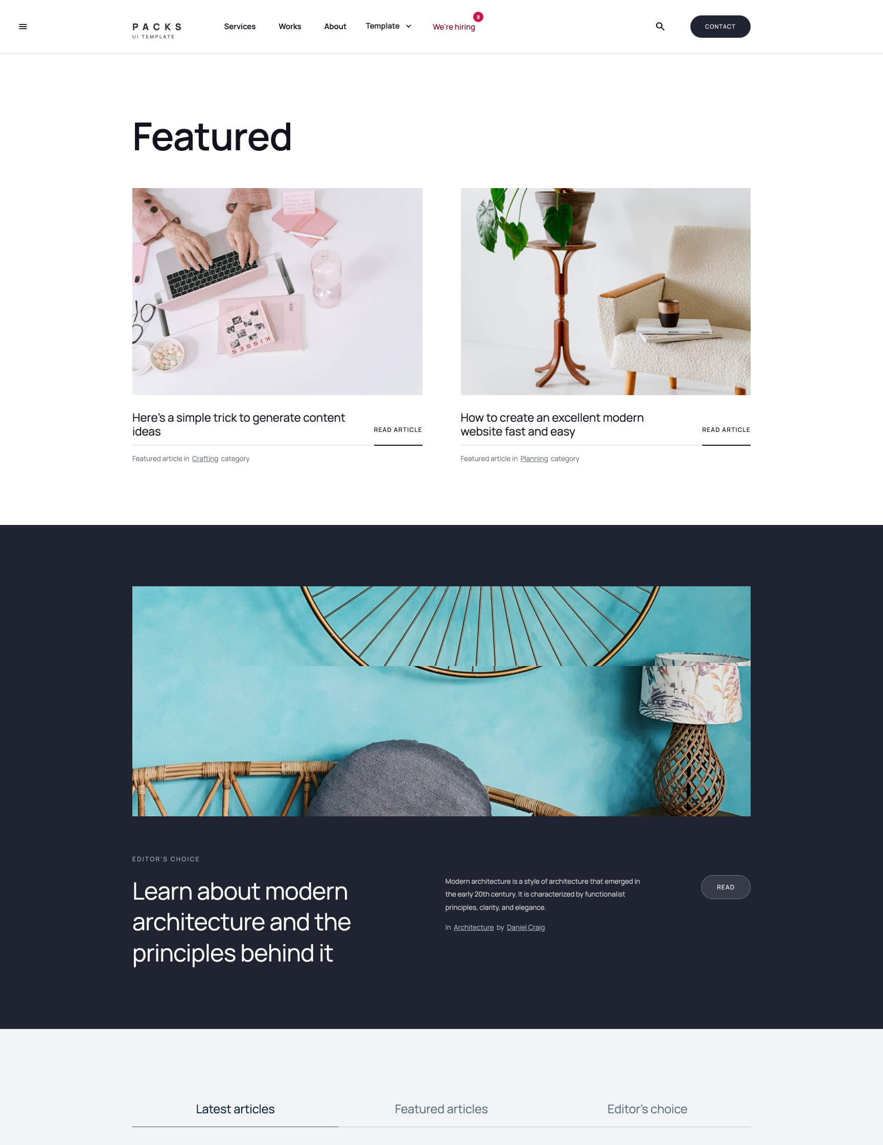 UI kit Webflow template webpage Packs