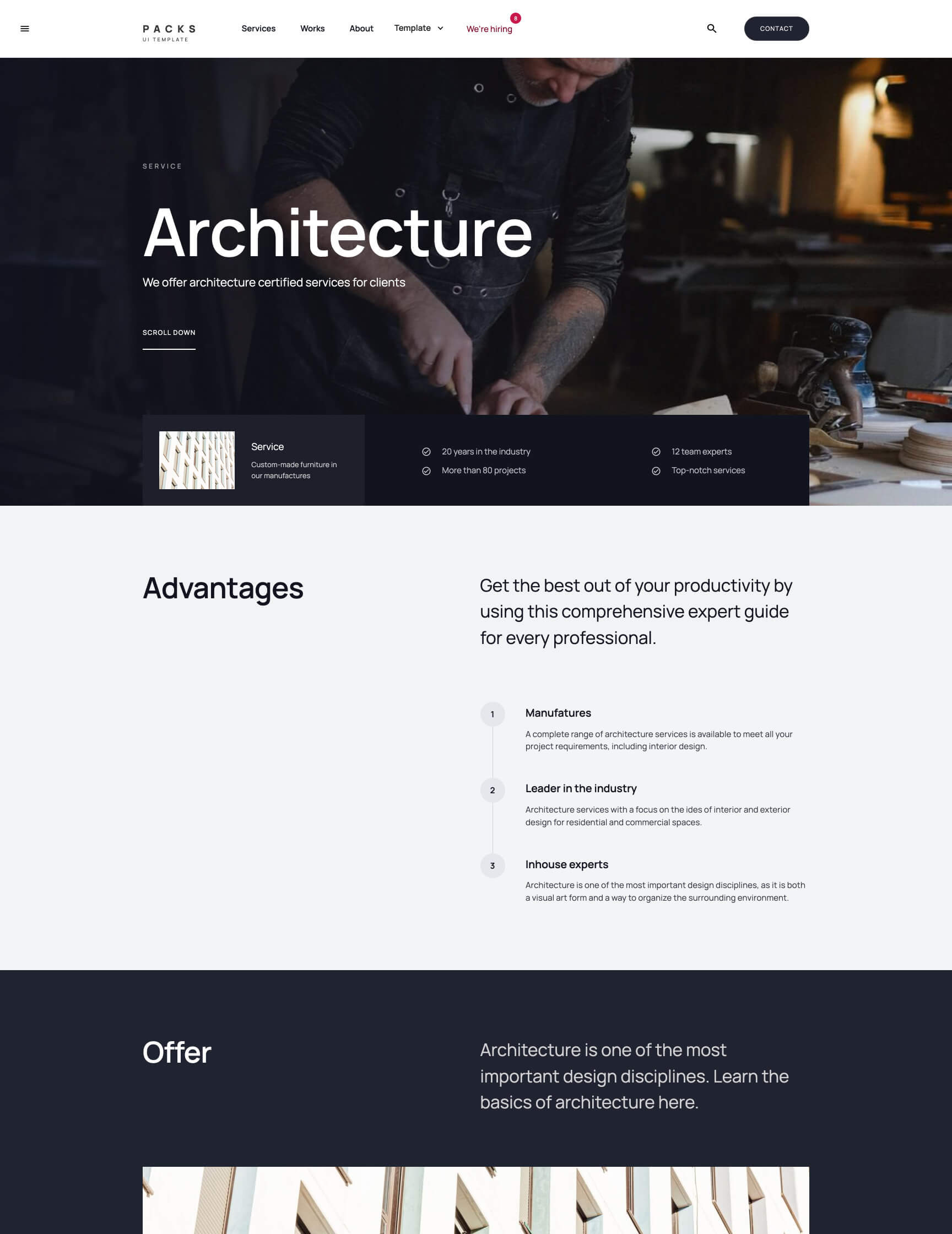 UI kit Webflow template webpage Packs
