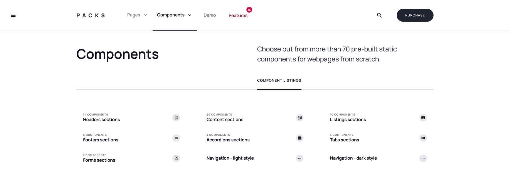 UI kit Webflow template Packs Navigation