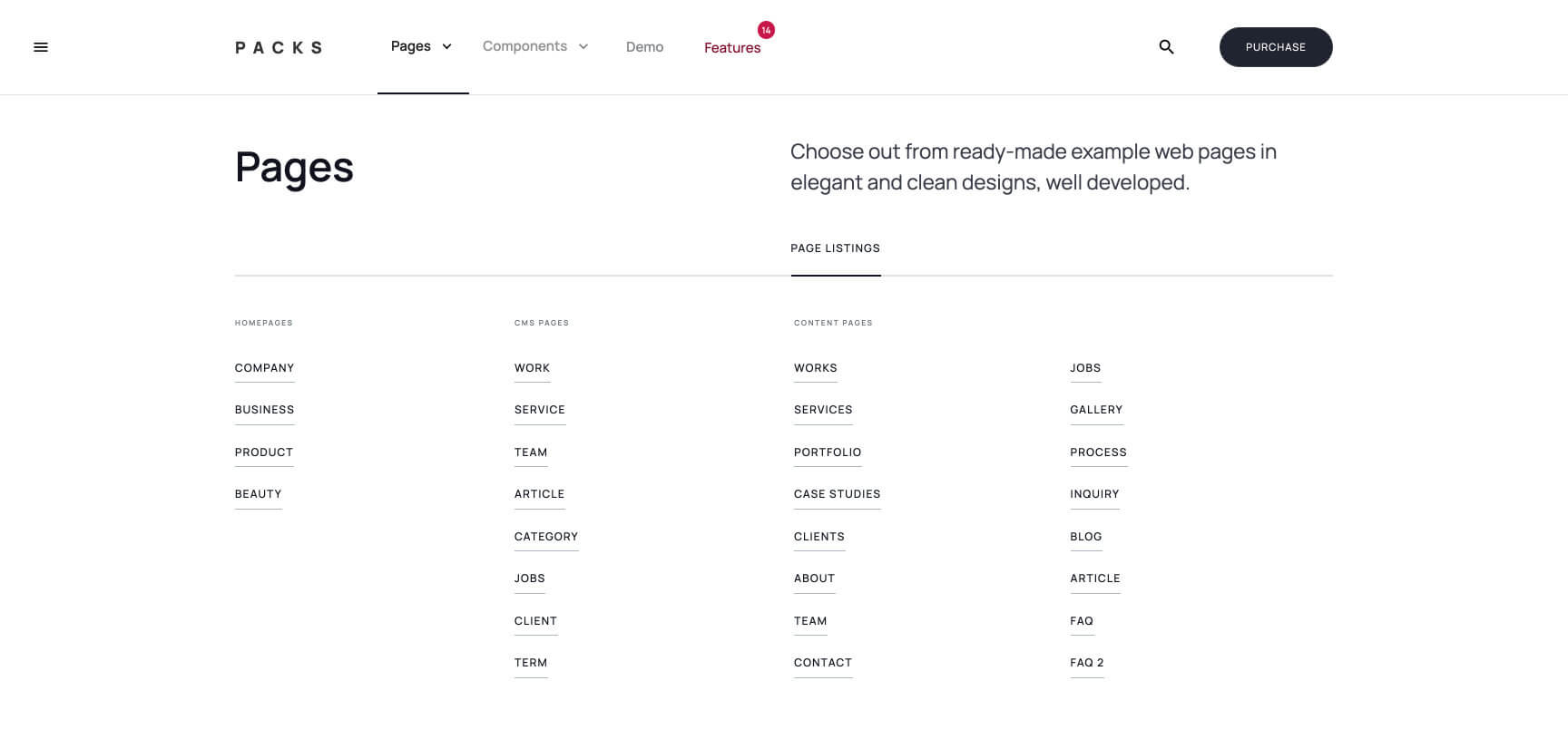 UI kit Webflow template Packs Navigation