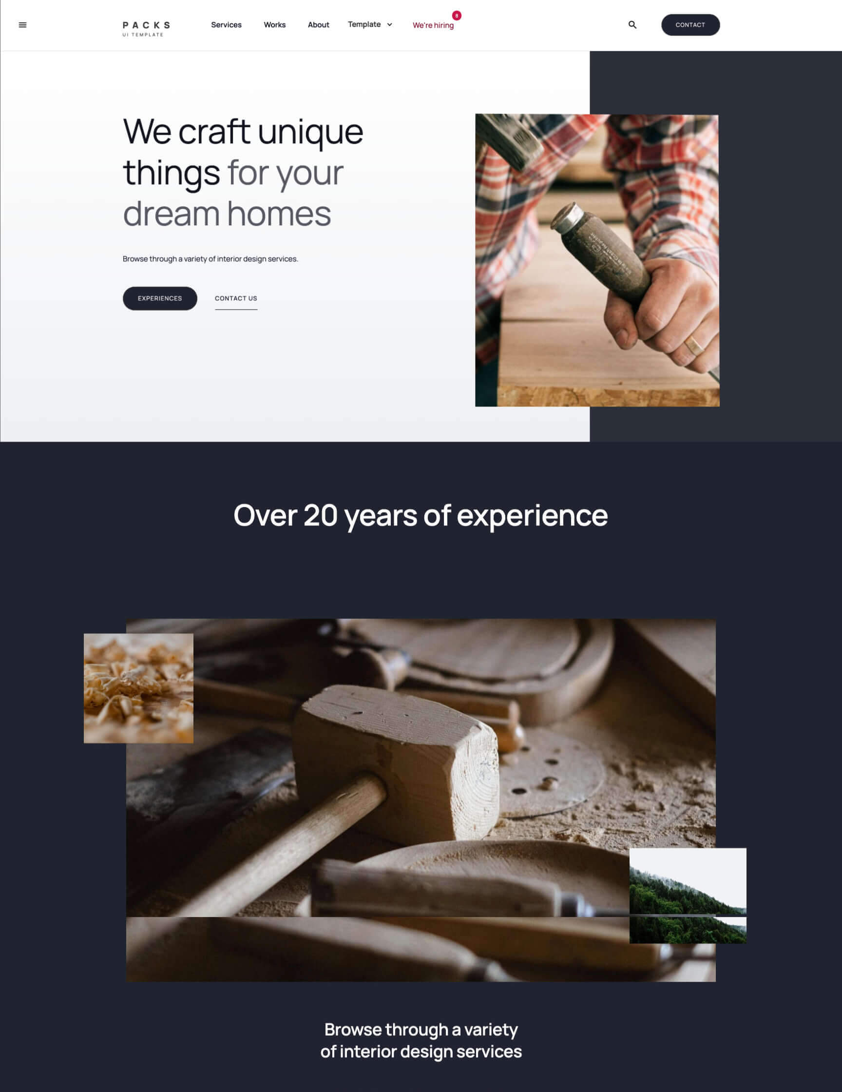 UI kit Webflow template webpage Packs