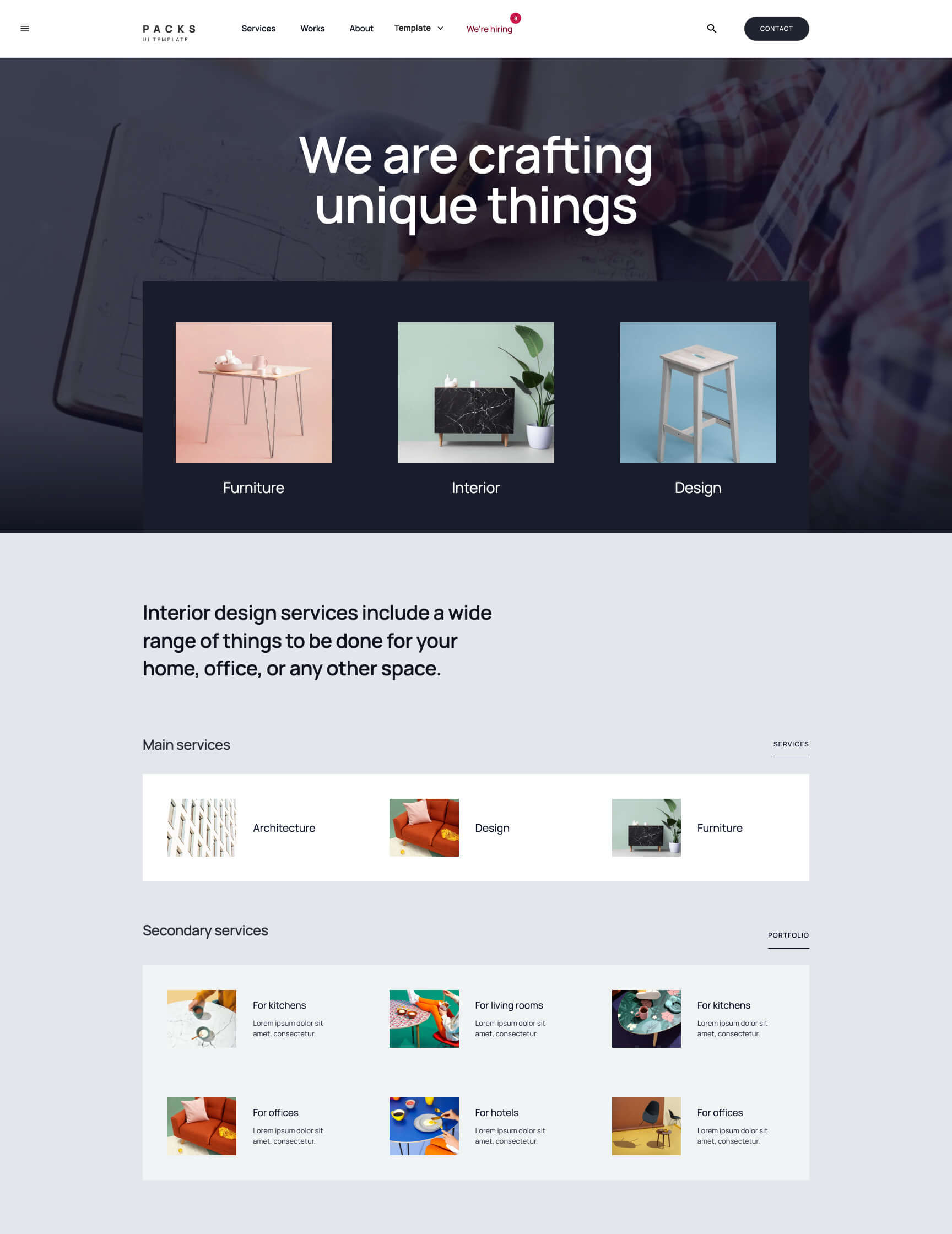 UI kit Webflow template webpage Packs