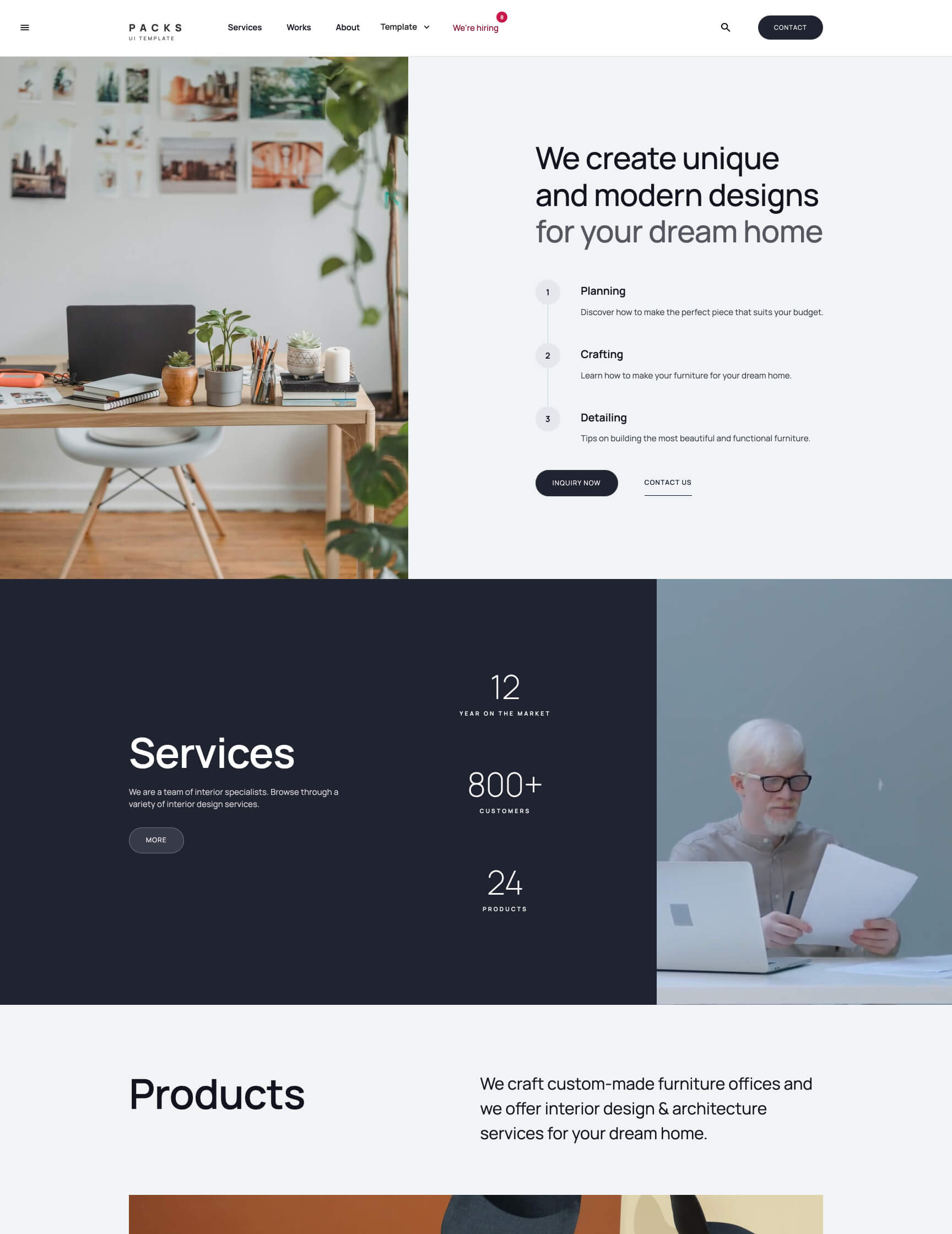 UI kit Webflow template webpage Packs