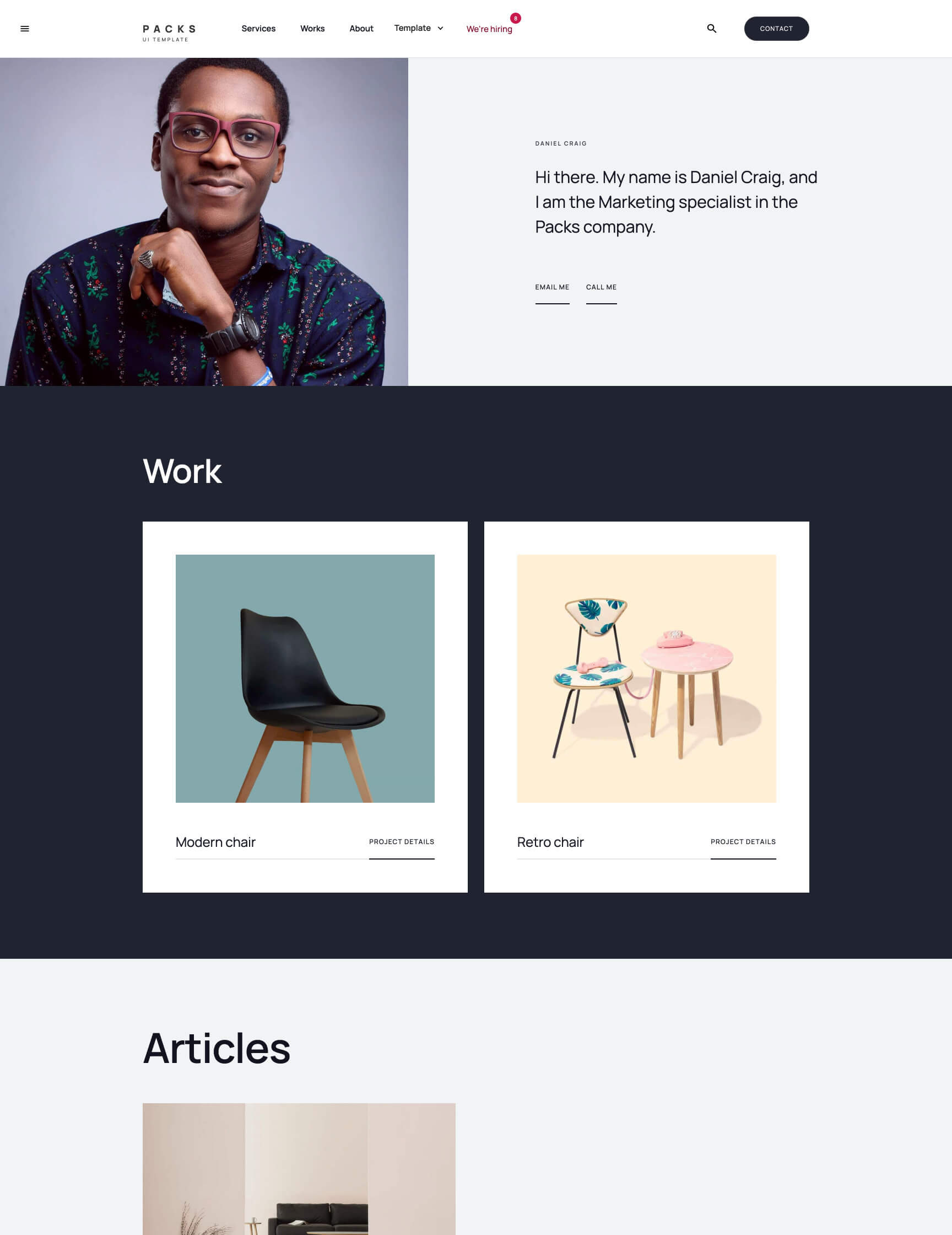UI kit Webflow template webpage Packs
