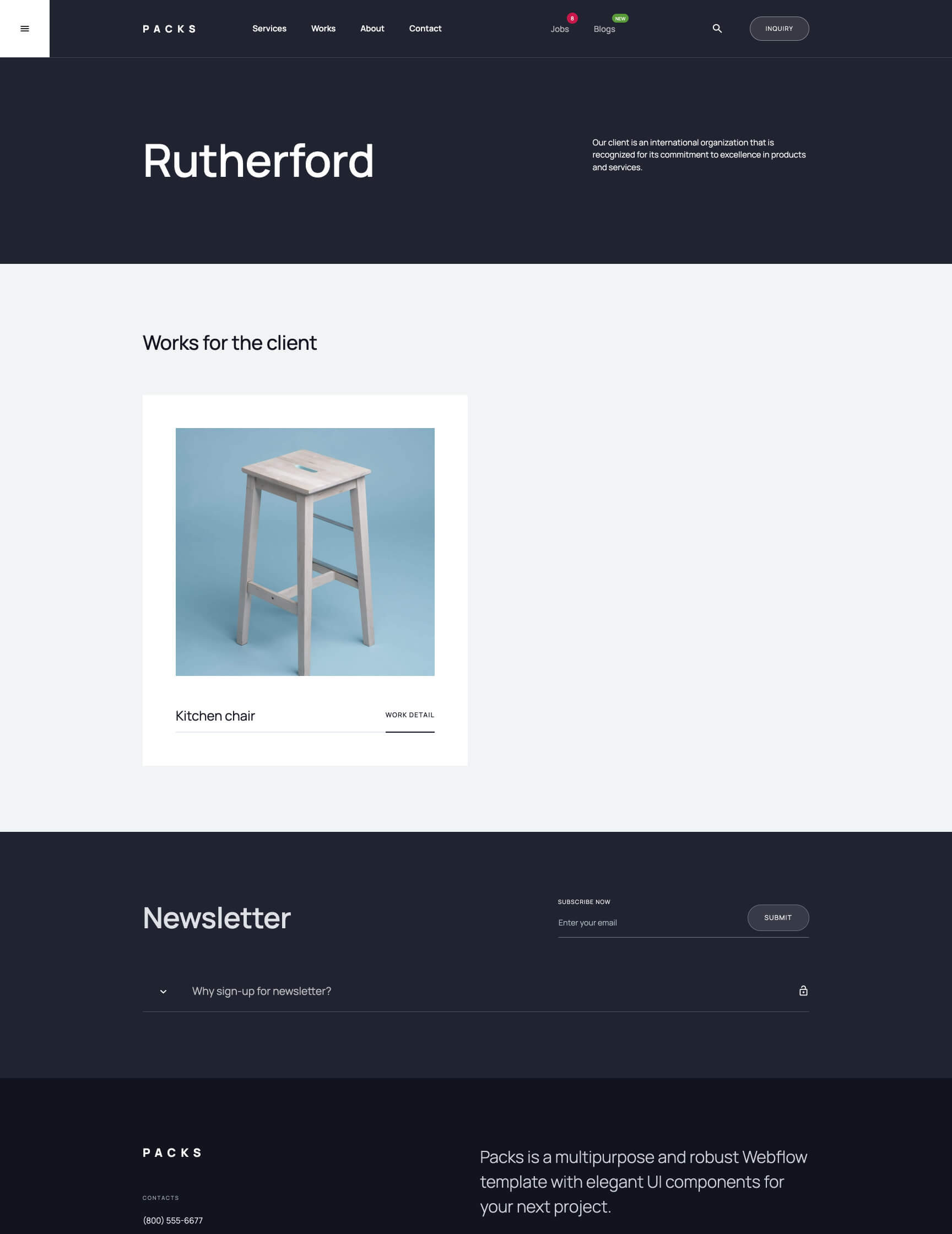 UI kit Webflow template webpage Packs