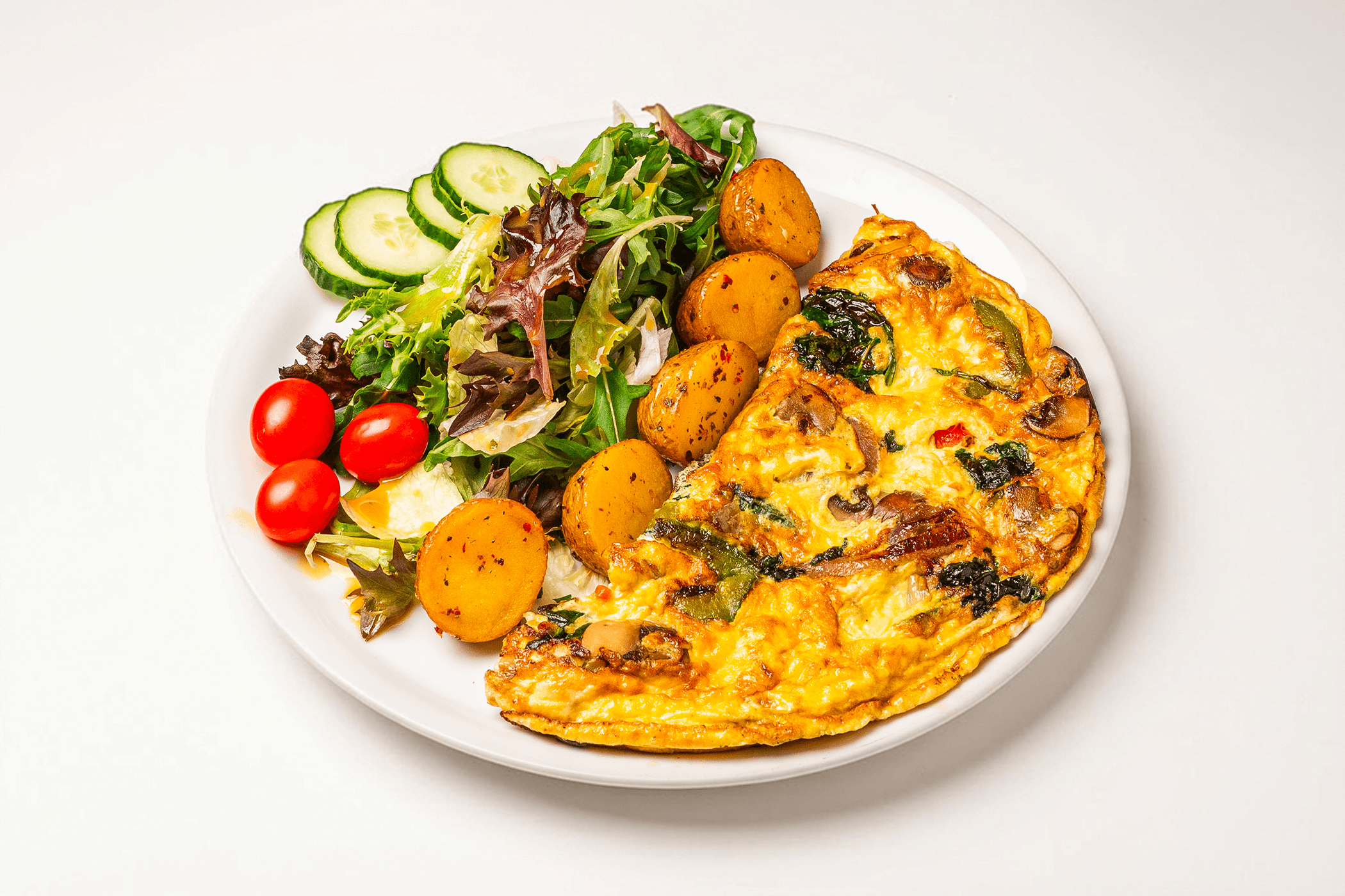 Omelette with Spinach and Mushrooms