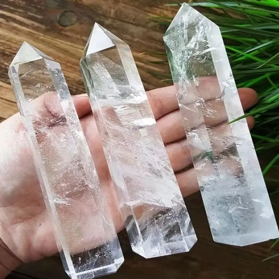 Big size Natural Clear Quartz Obelisk quartz crystal point Clear quartz Tower Reiki Healing Crystal Wand for Home Decoration