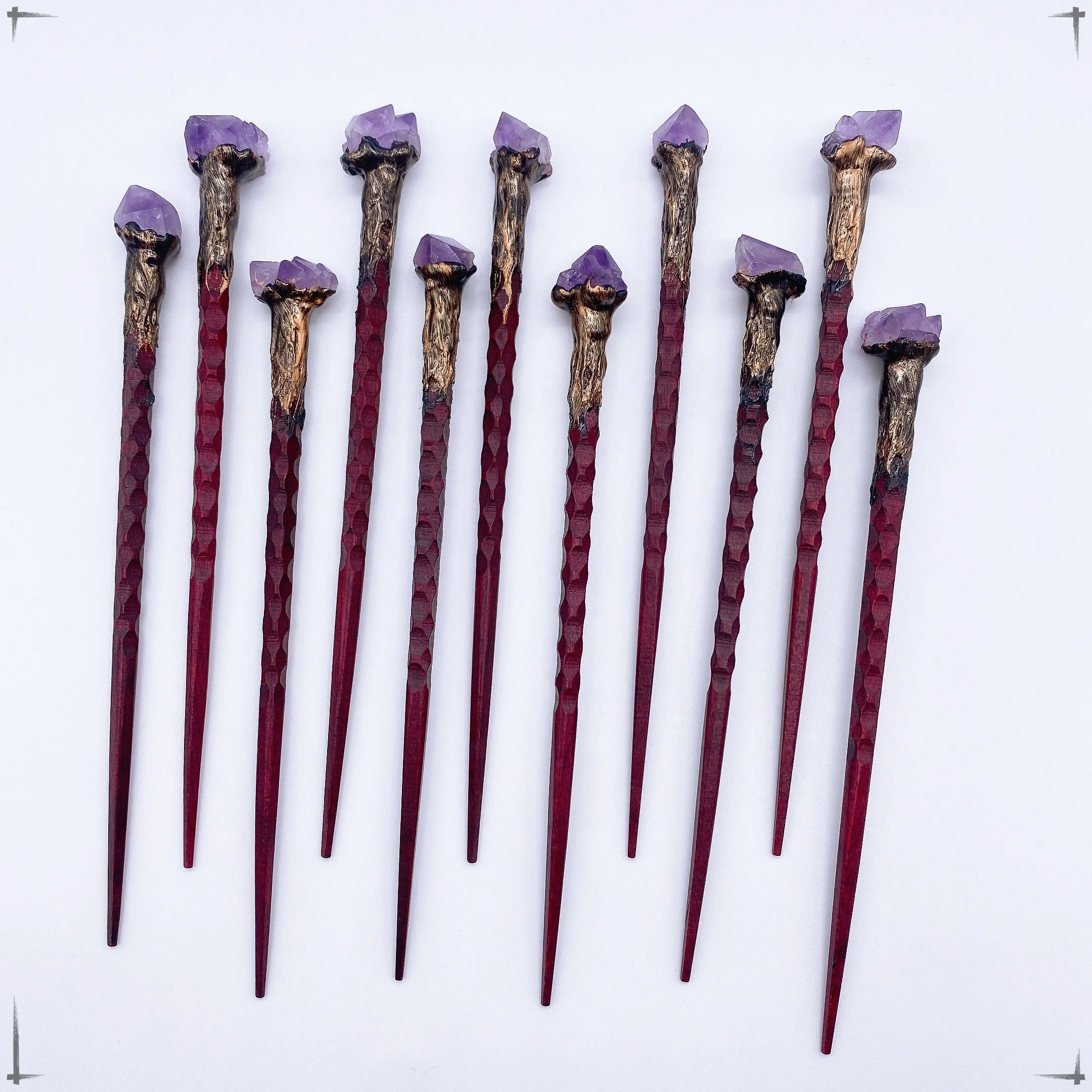 19CM Magic Stick Wand Natural Amethyst Crystal Witch Witchcraft Scepte Reiki Healing Children Gift Home Decoration