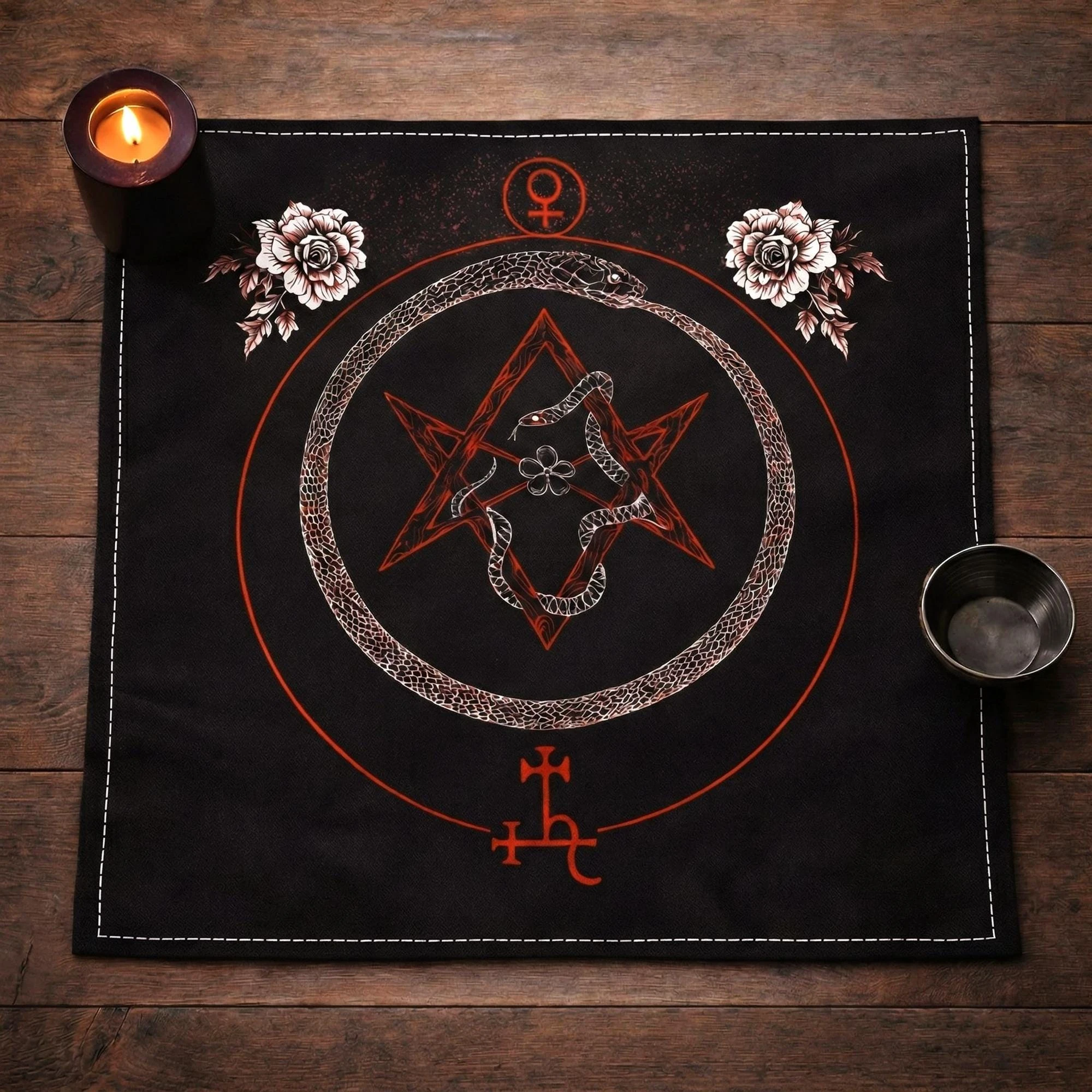 1pc Lilith Altar Cloth Venus Sigil | Dark Goddess Decor | Feminine Tarot Spread for Oracle Card Reading