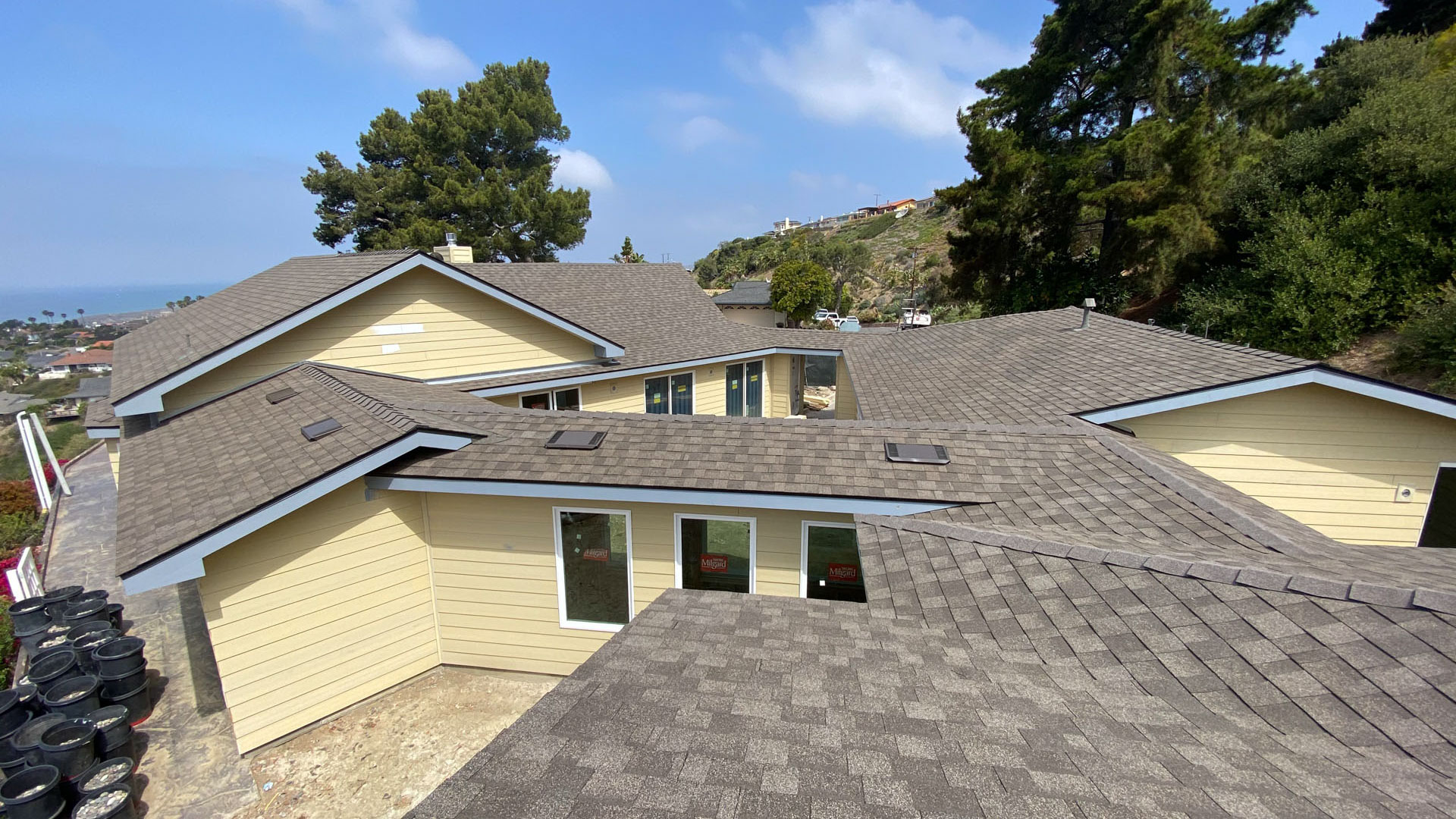 Asphalt shingle roof installation in San Diego