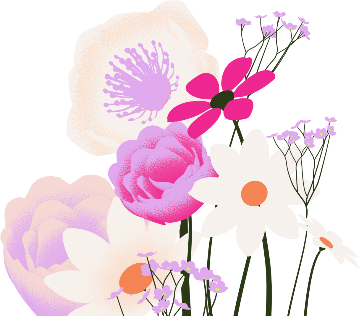 A colorful bunch of flowers