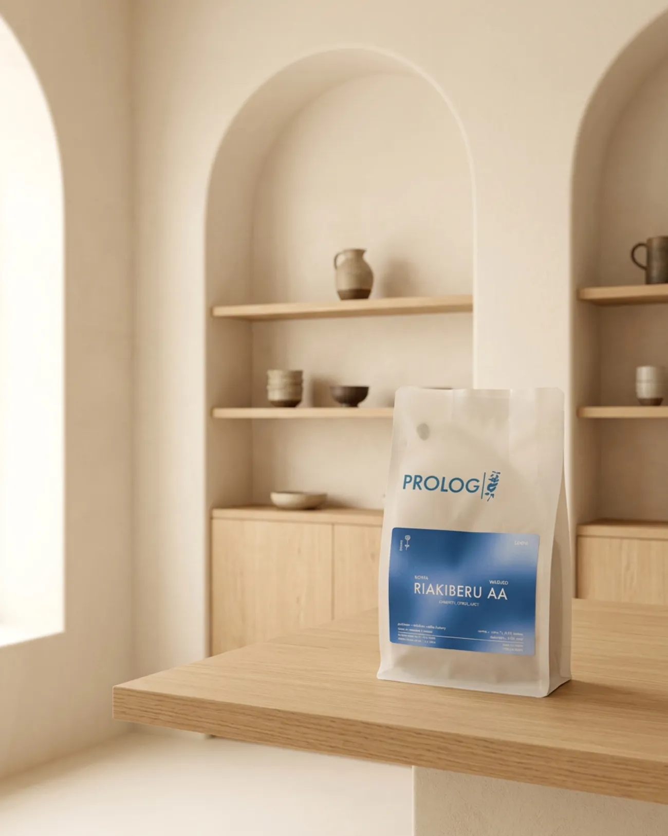 Paquet de café PROLOG Riakiberu AA, café de spécialité du Kenya, 250g.