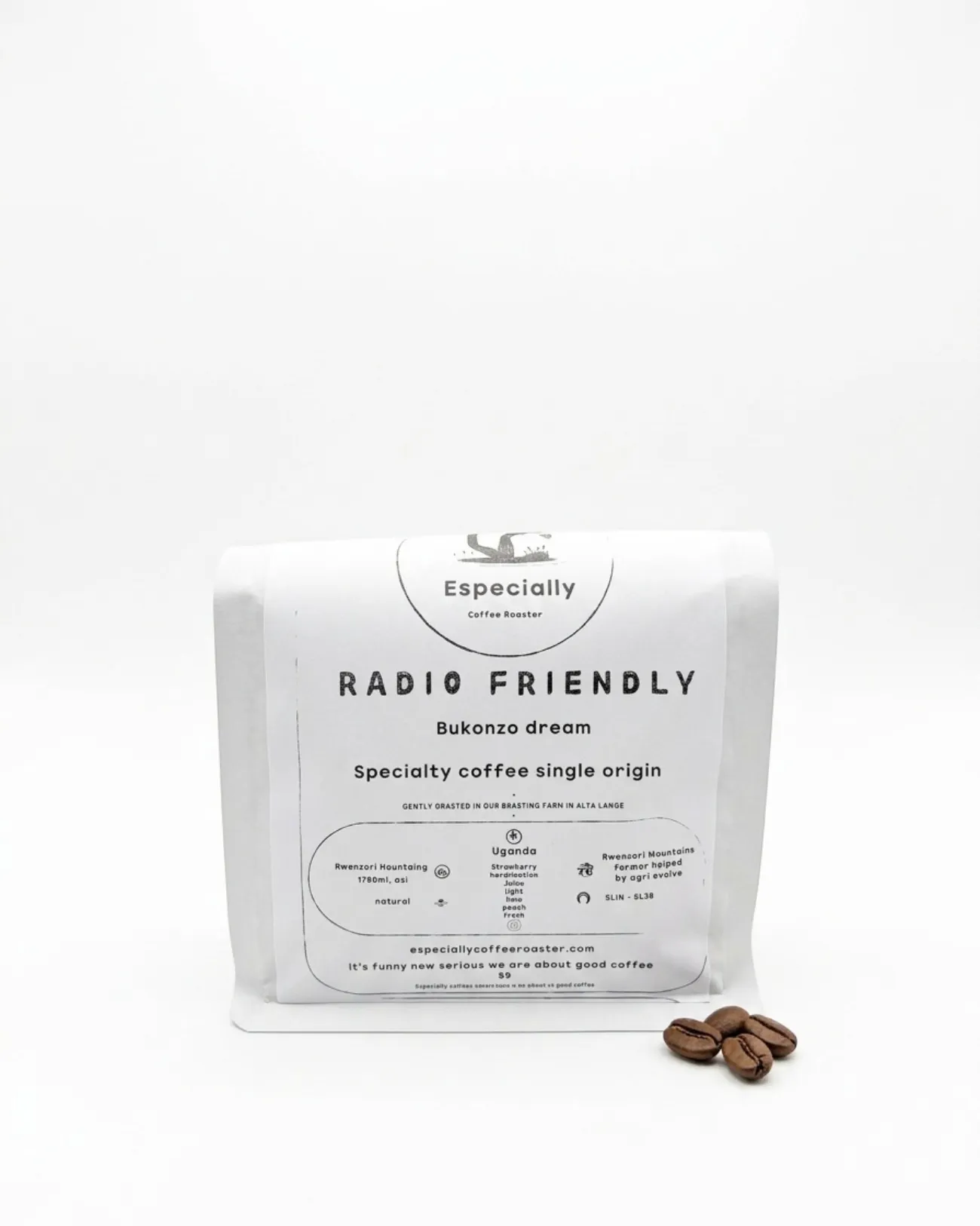 Paquet de café de ESPECIALLY Radio Friendly, café de spécialité Ouganda, 250g