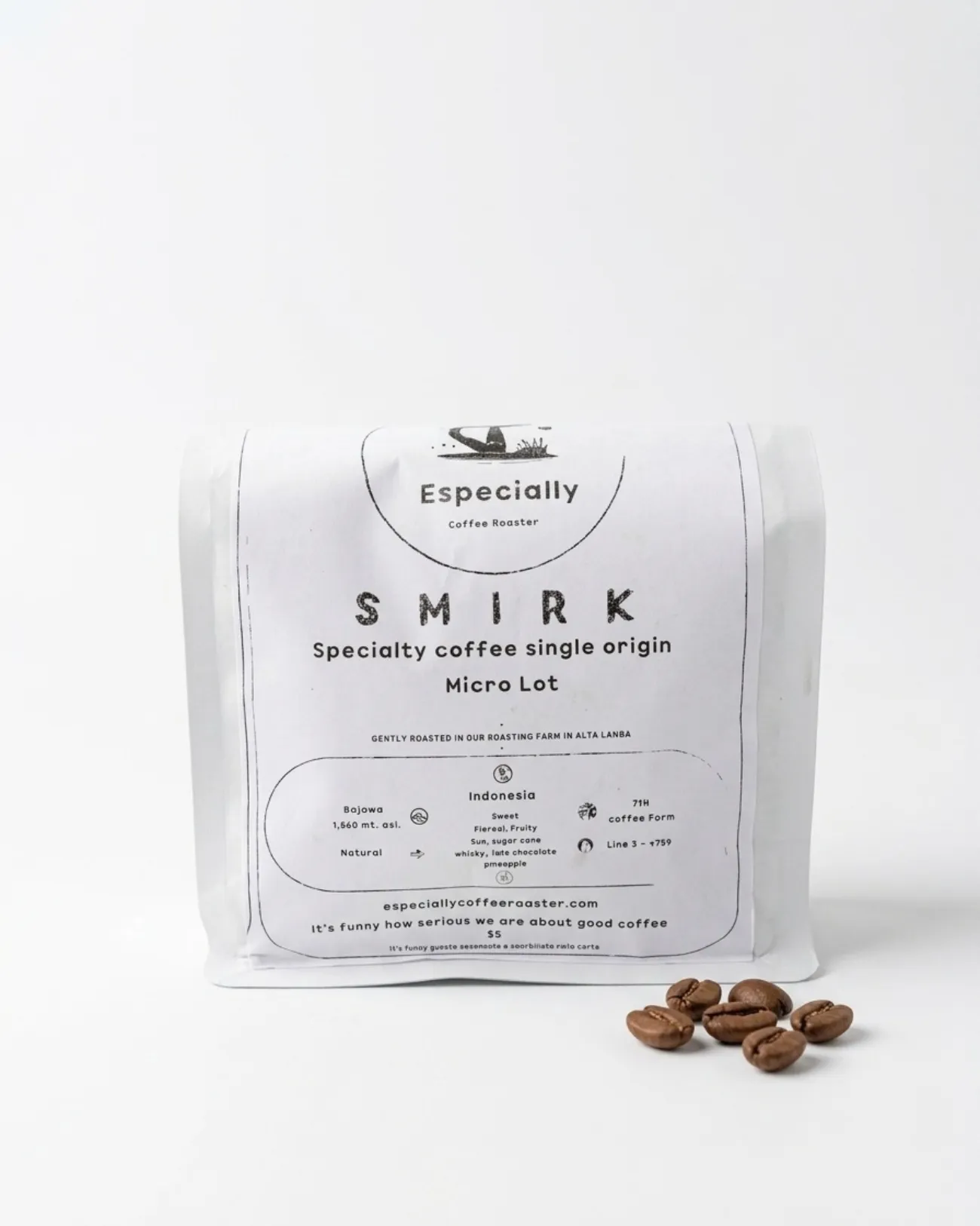 Paquet de café de ESPECIALLY Smirk, café de spécialité Indonésie, 250g