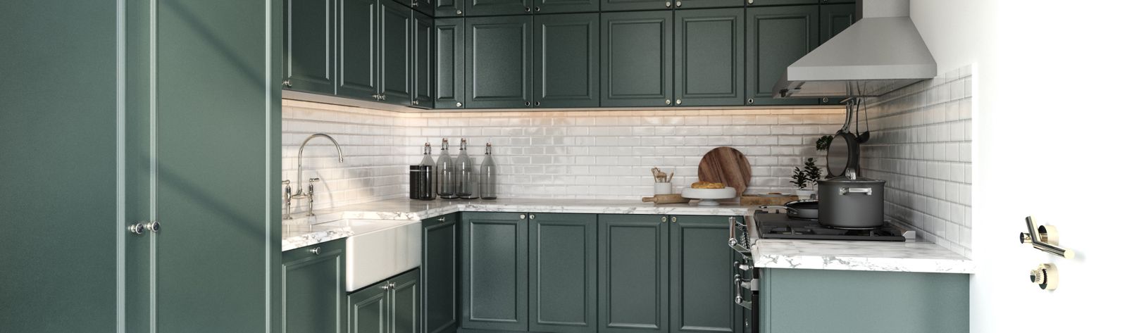 Spray Finished green side cabinet