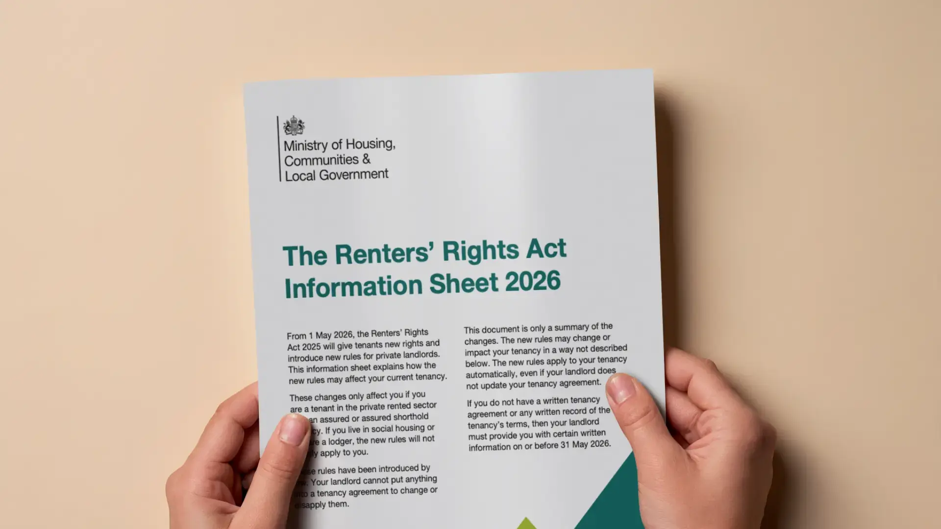 How to Serve the Renters’ Rights Info Sheet 2026 to Tenants