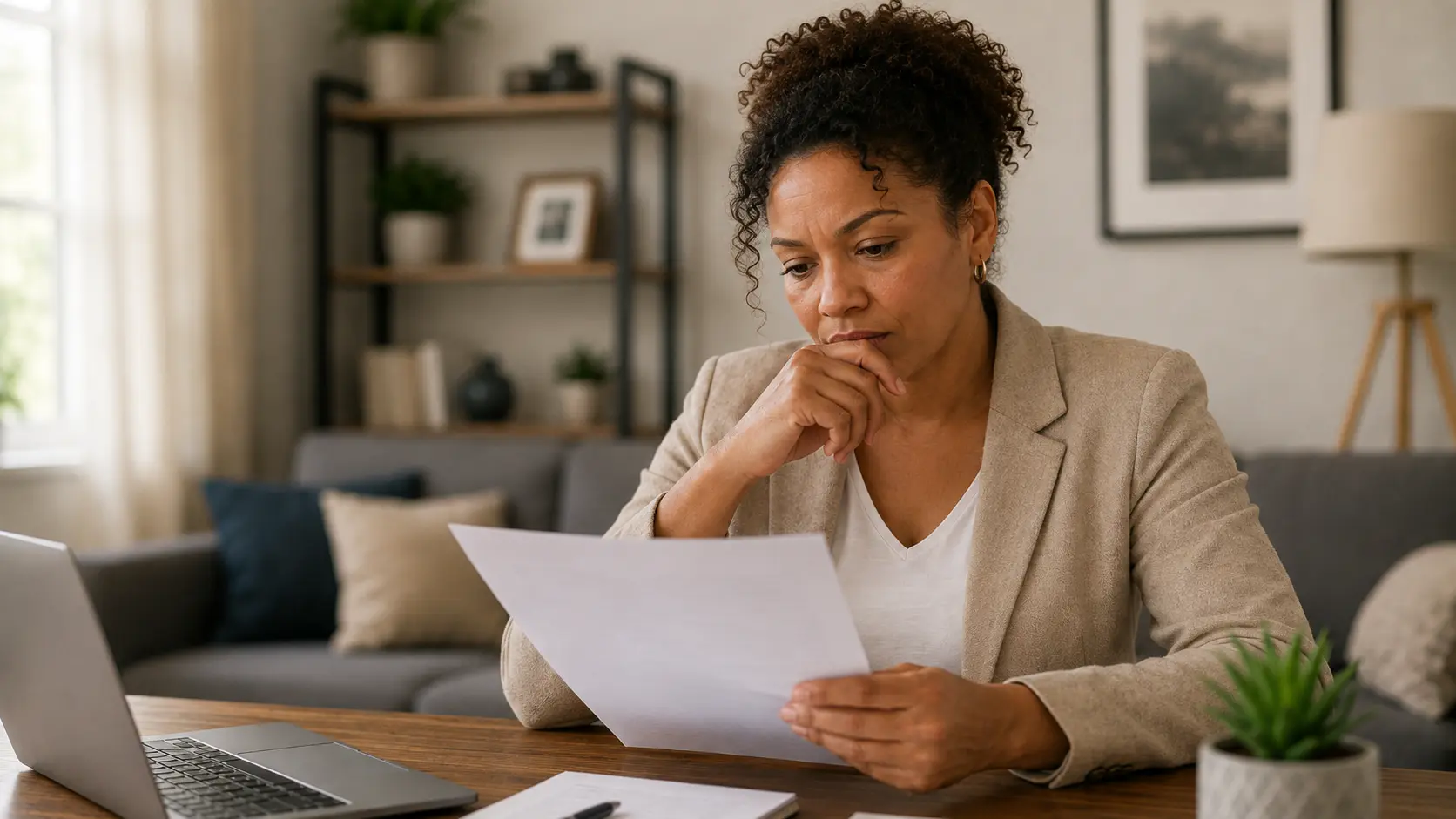 Landlord reviewing tenant application