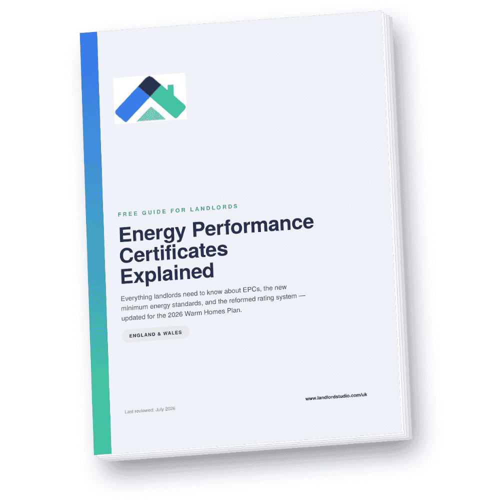 Cover of the free landlord guide 'Energy Performance Certificates Explained' for England and Wales