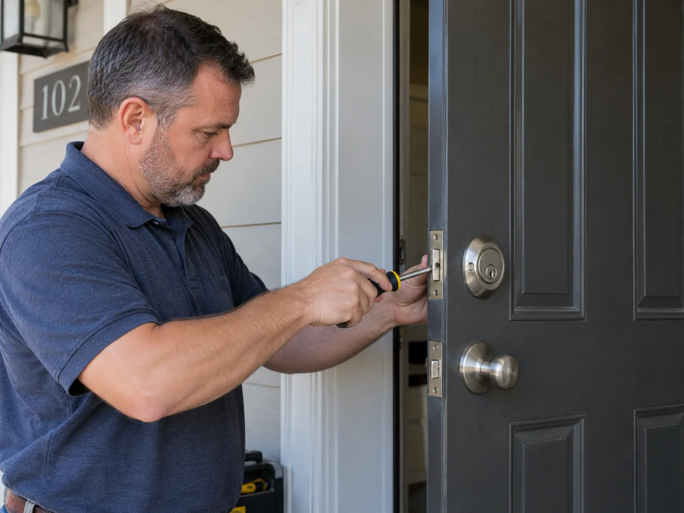 changing the locks on a door