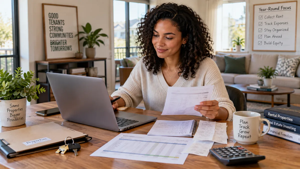 landlord tracking their rental property income and expenses