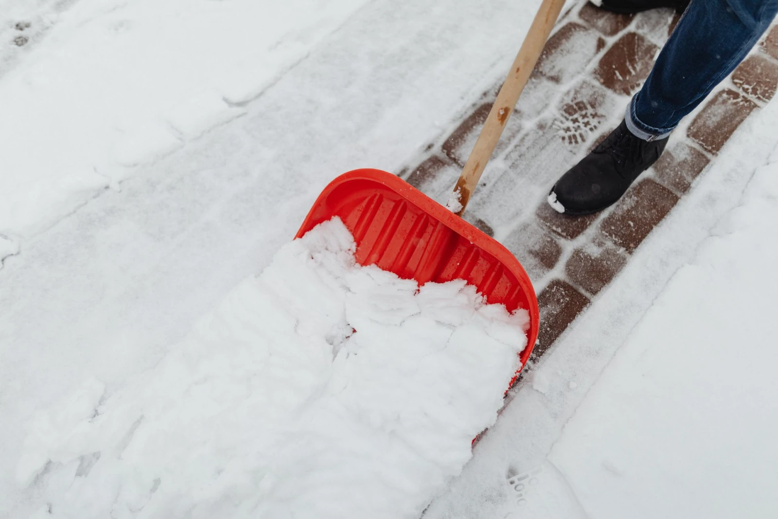 snow being shoveled 